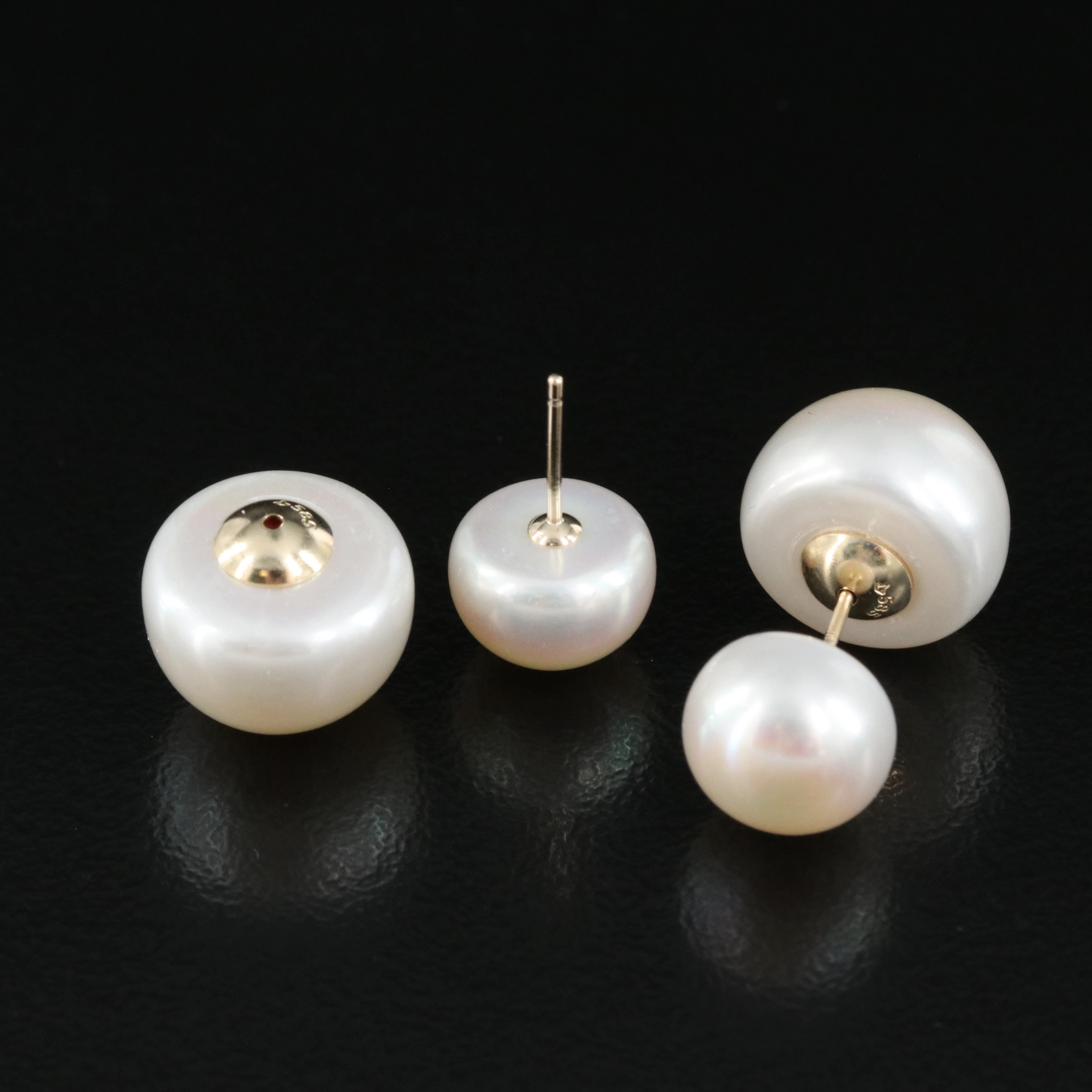 14K Pearl Front-Back Earrings