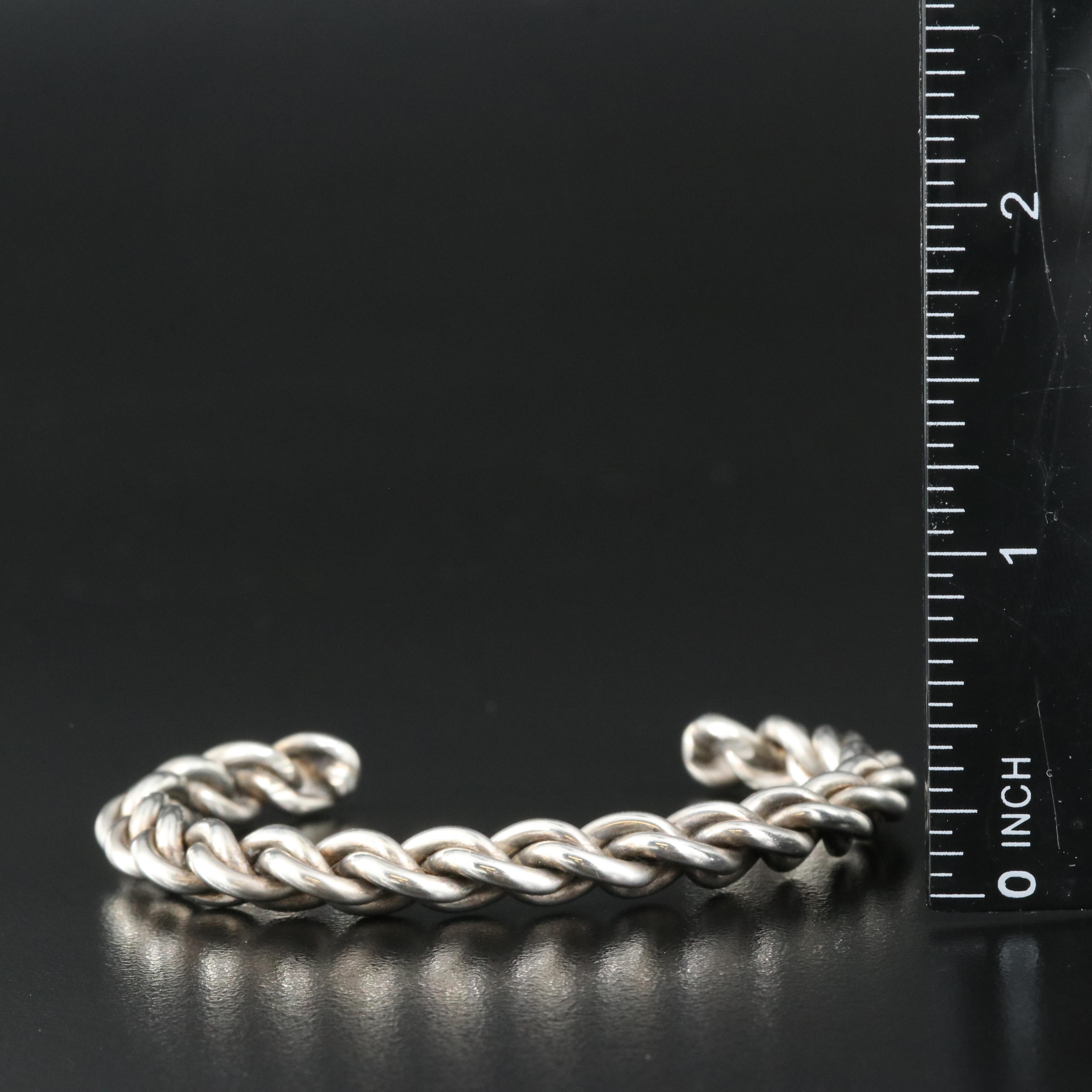 Sterling Cuff, Bangle and Fancy Link Bracelet Including Mexican