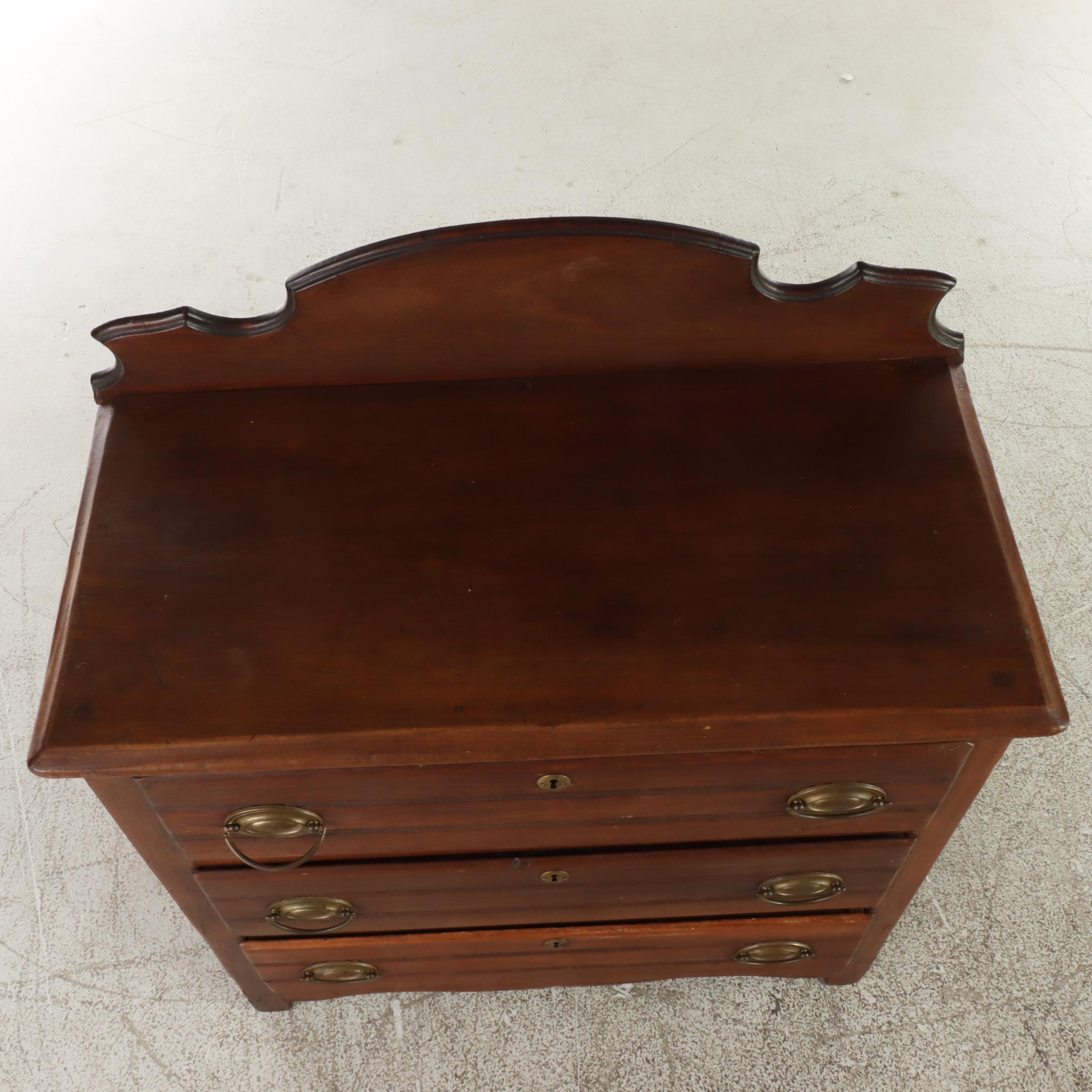 Victorian Poplar Three-Drawer Washstand, Late 19th Century