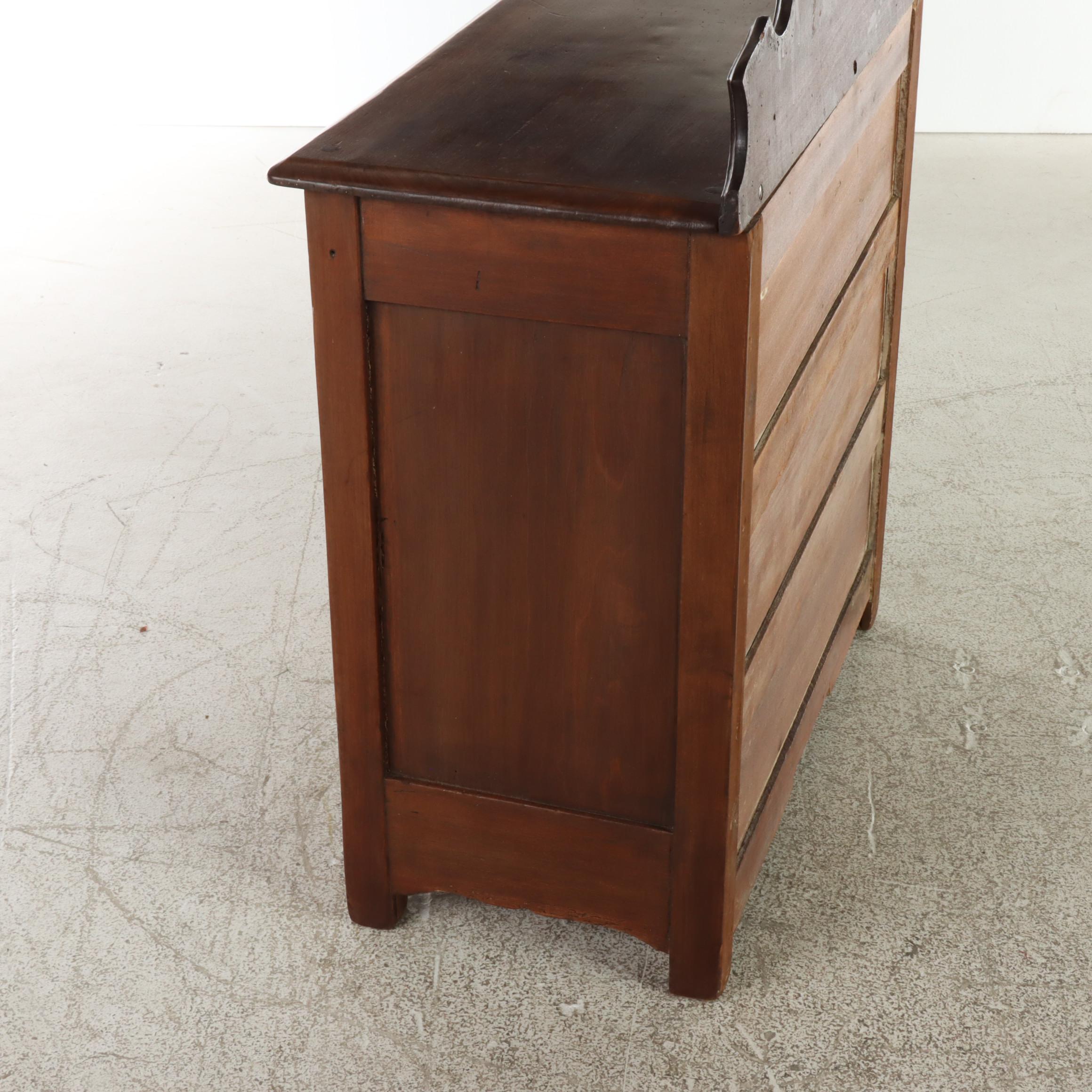 Victorian Poplar Three-Drawer Washstand, Late 19th Century