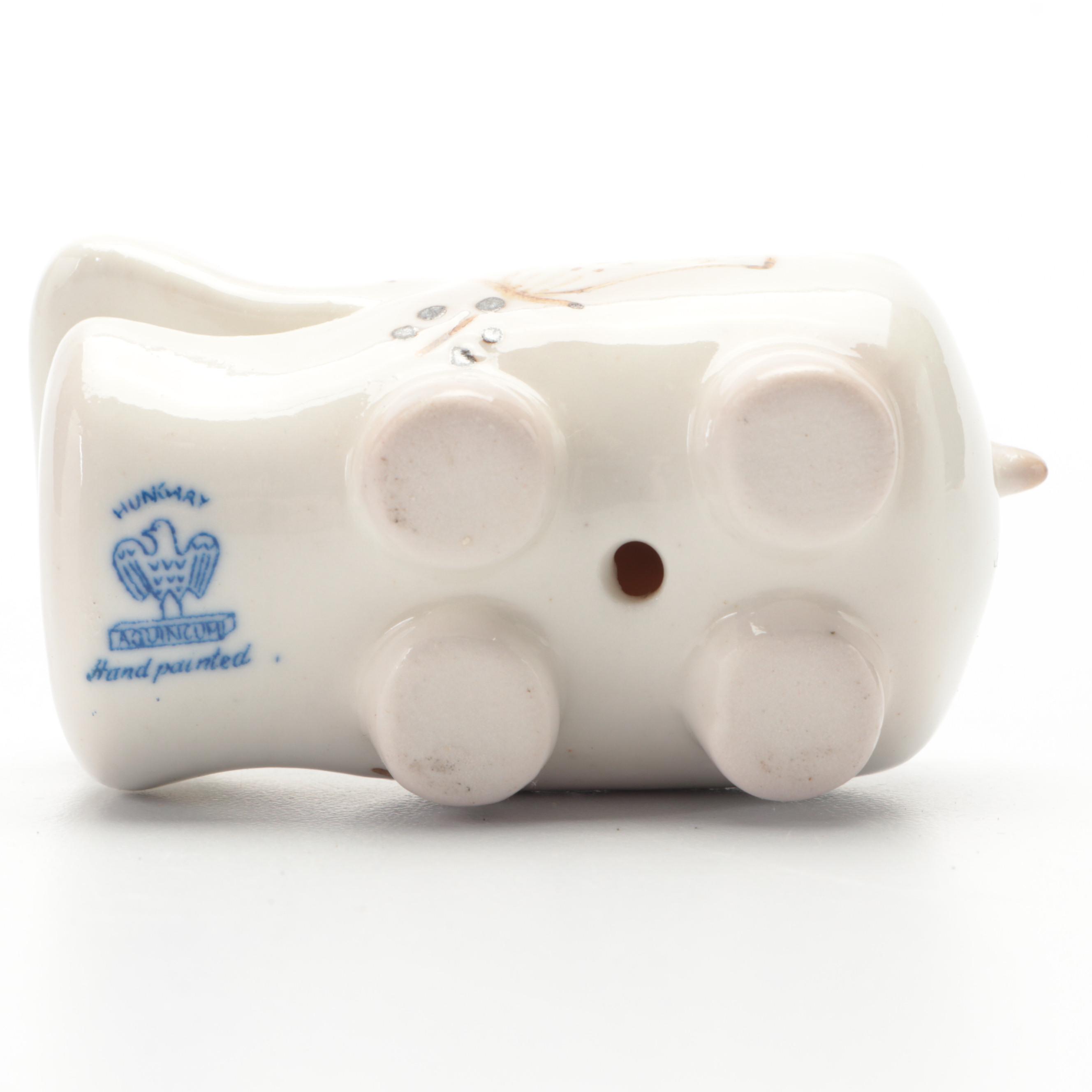 A Qvincum Porcelain Hippo and Other Art Glass Fish Figurines, Mid-Late 20th C.