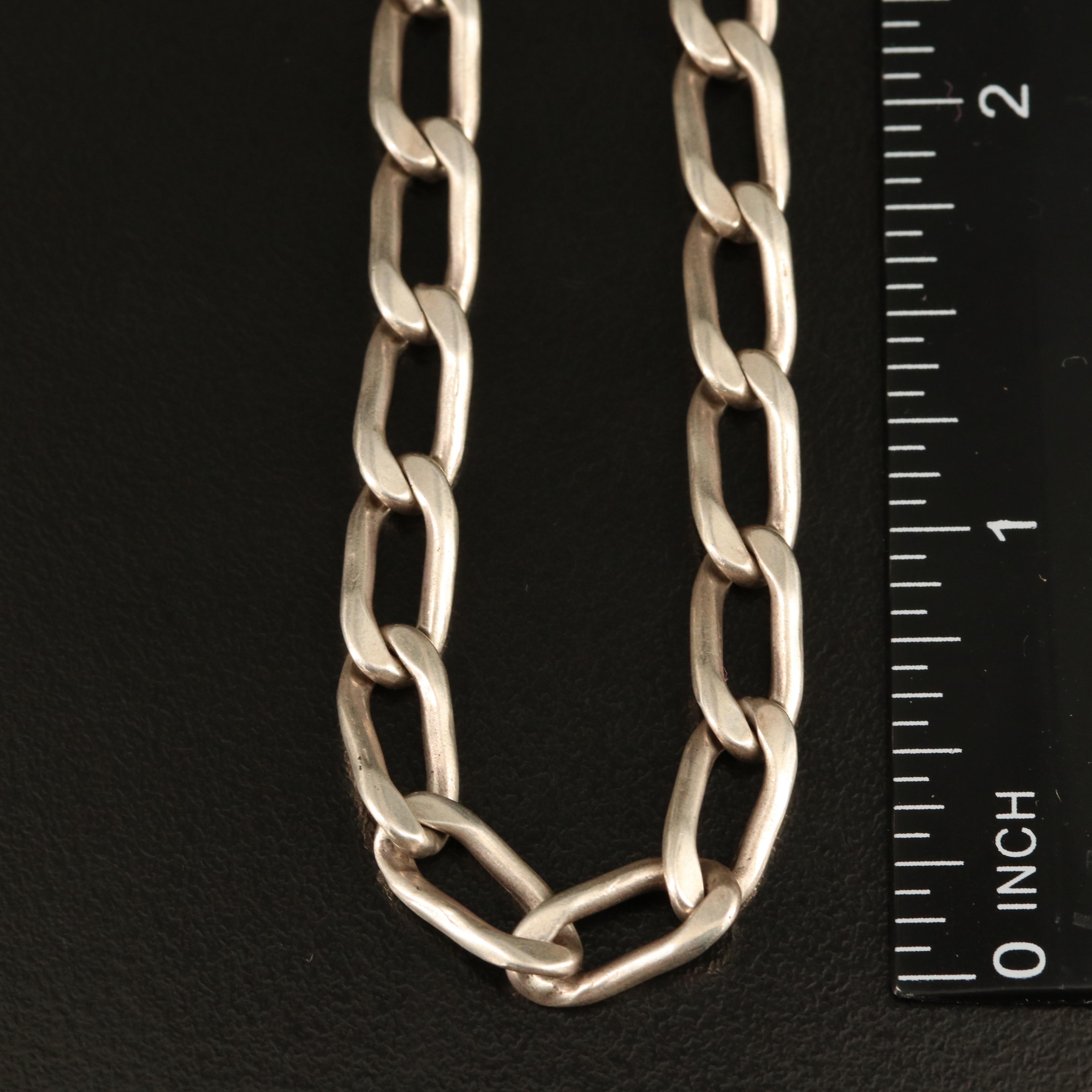 Mexican Sterling Curb Chain Necklace