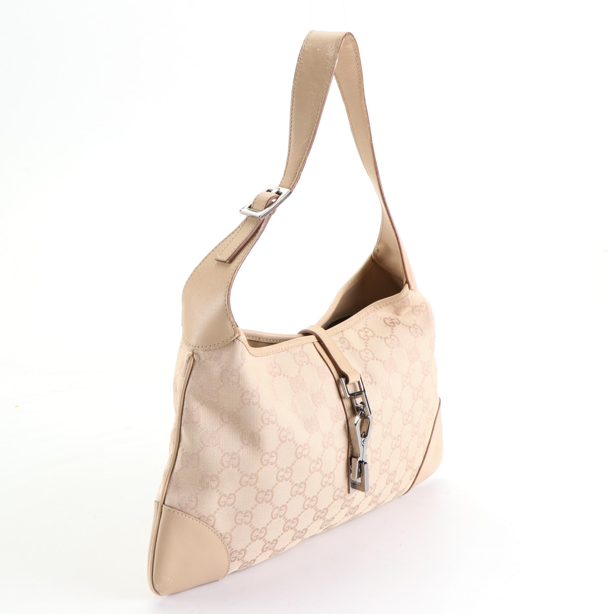 Gucci Jackie GG Canvas and Leather Shoulder Bag