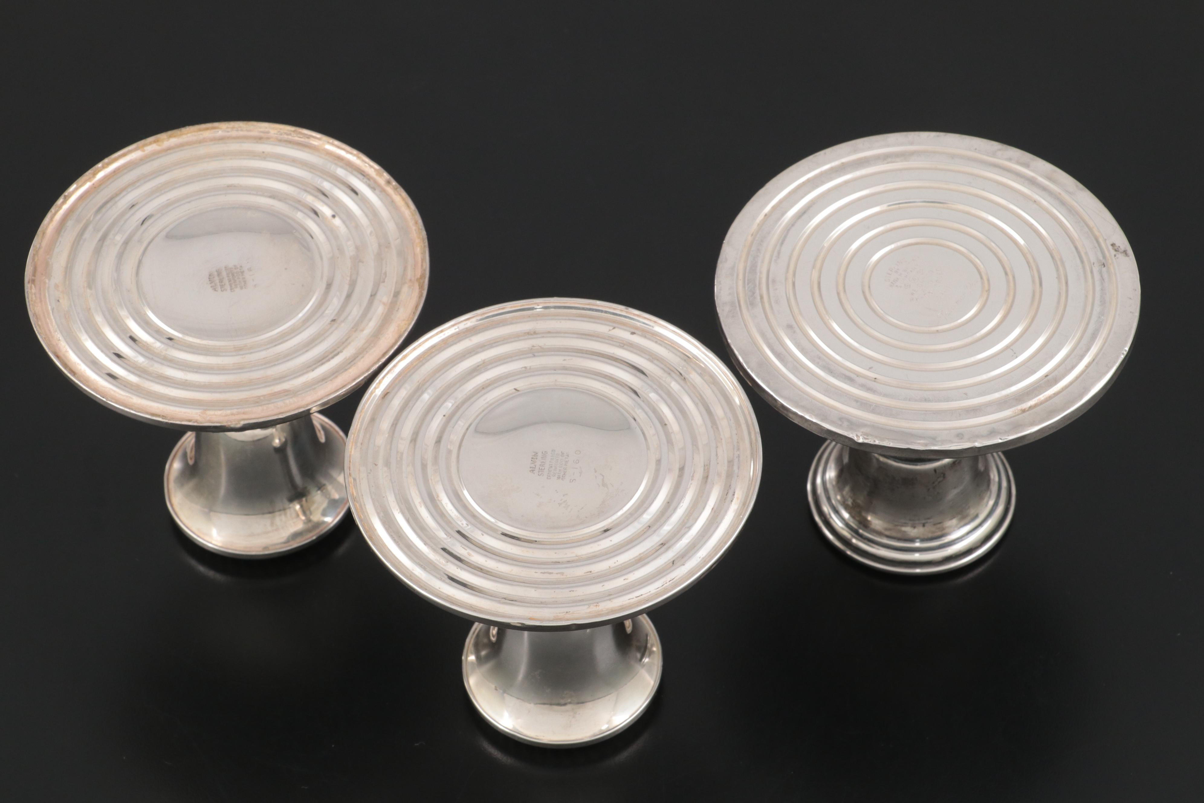 Alvin Gadroon Rim Weighted Sterling Candlestick Pair and Other Candlesticks