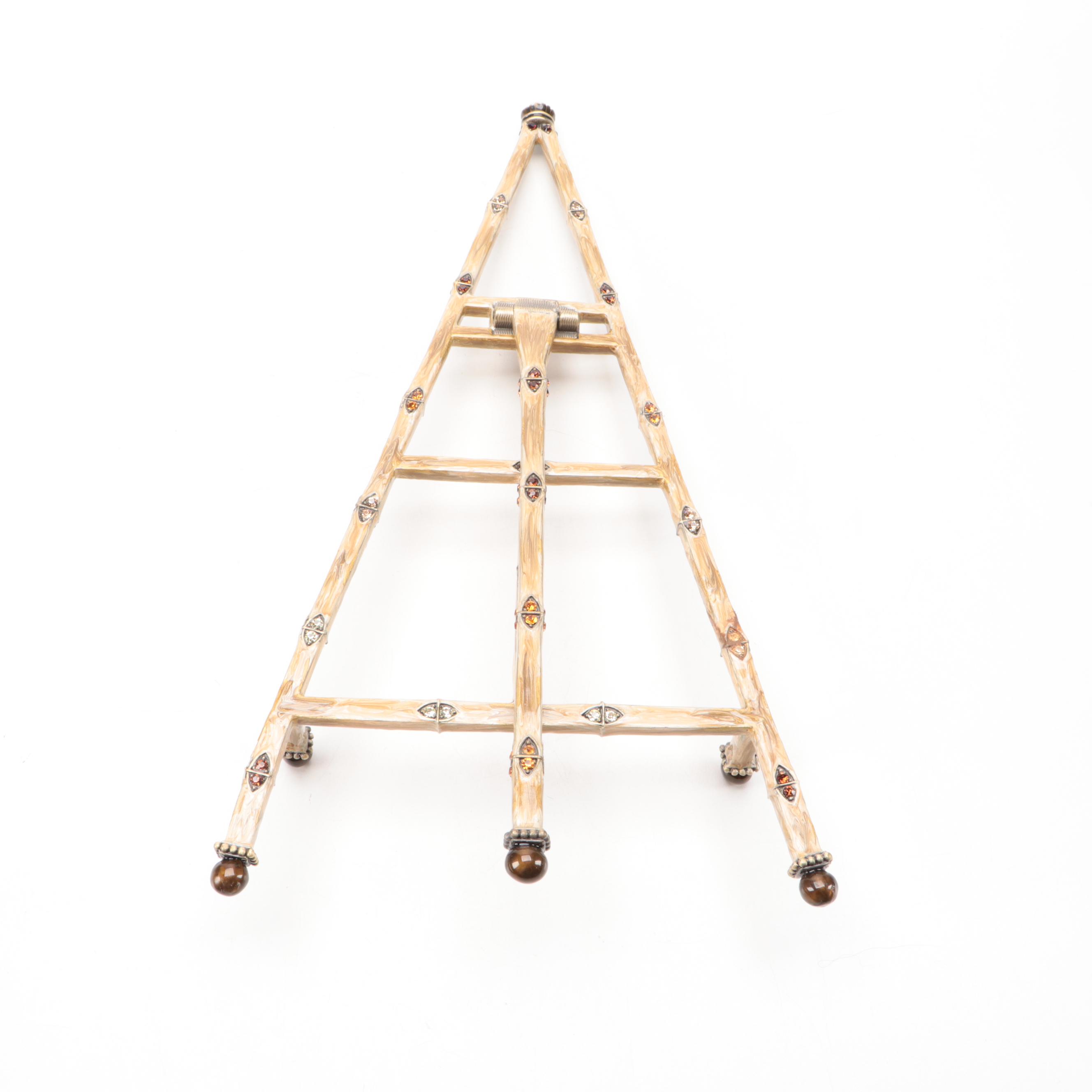 Cearco Spanish Enameled Ceramic Plate with Display Stand