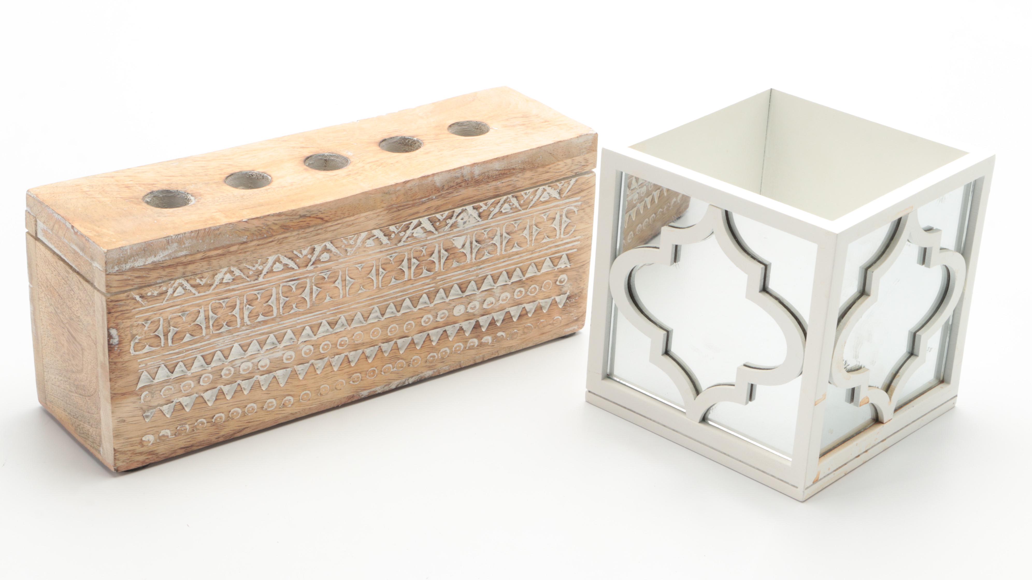 Chevron Bone Serving Tray with Rustic Contemporary Décor