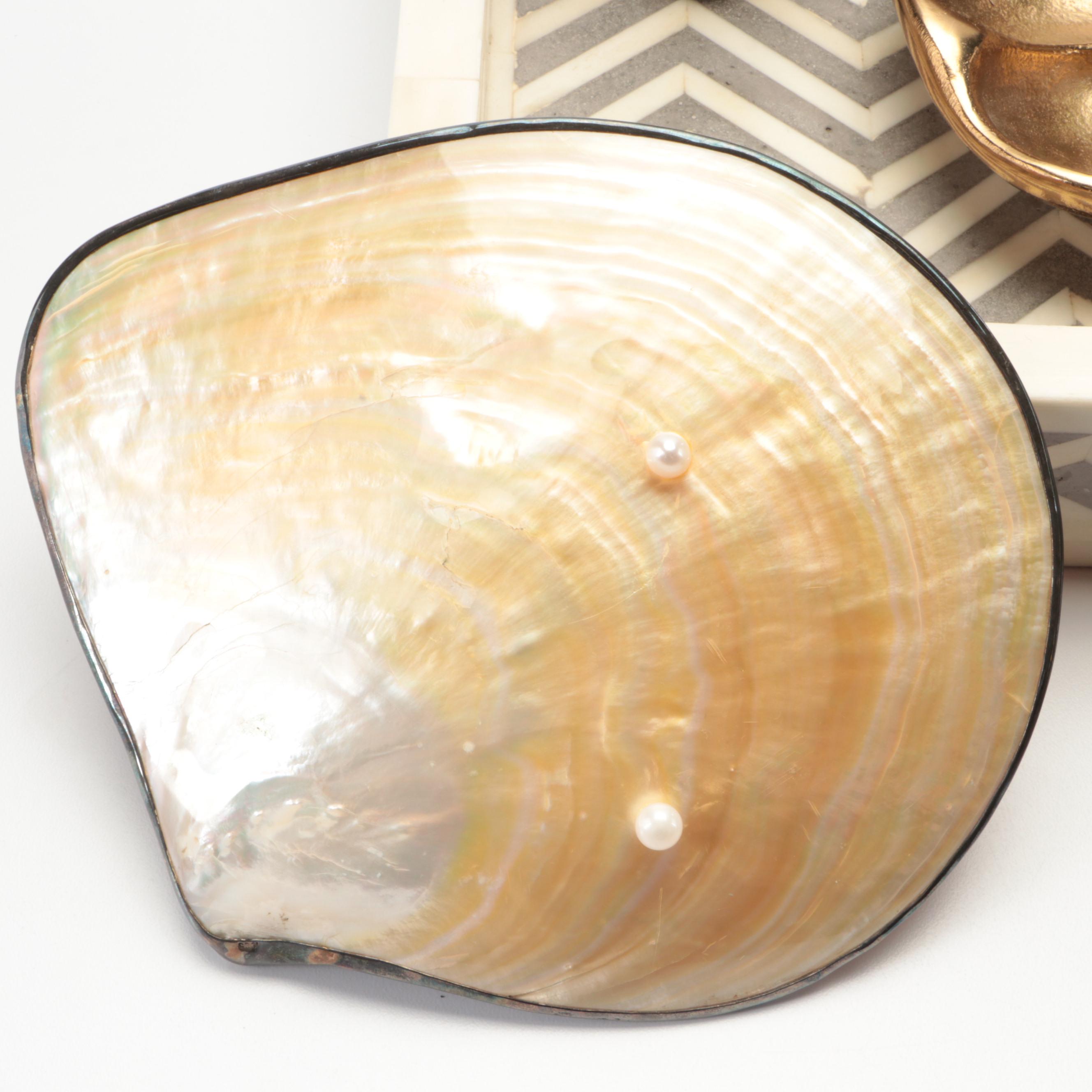 Chevron Bone Serving Tray with Rustic Contemporary Décor