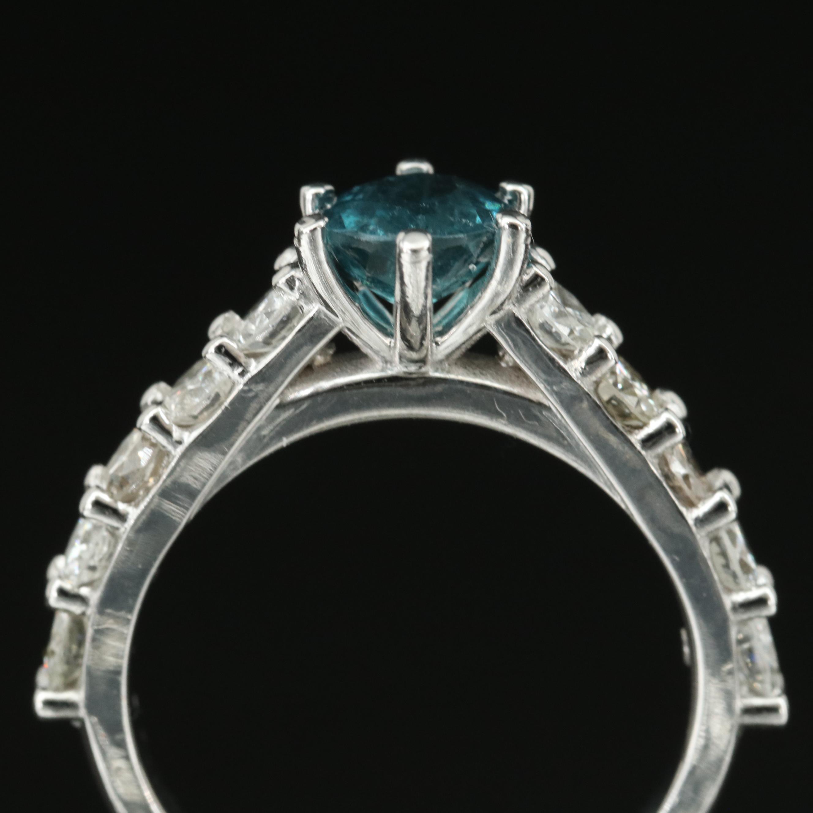 14K Tourmaline and Diamond Ring with GIA Report