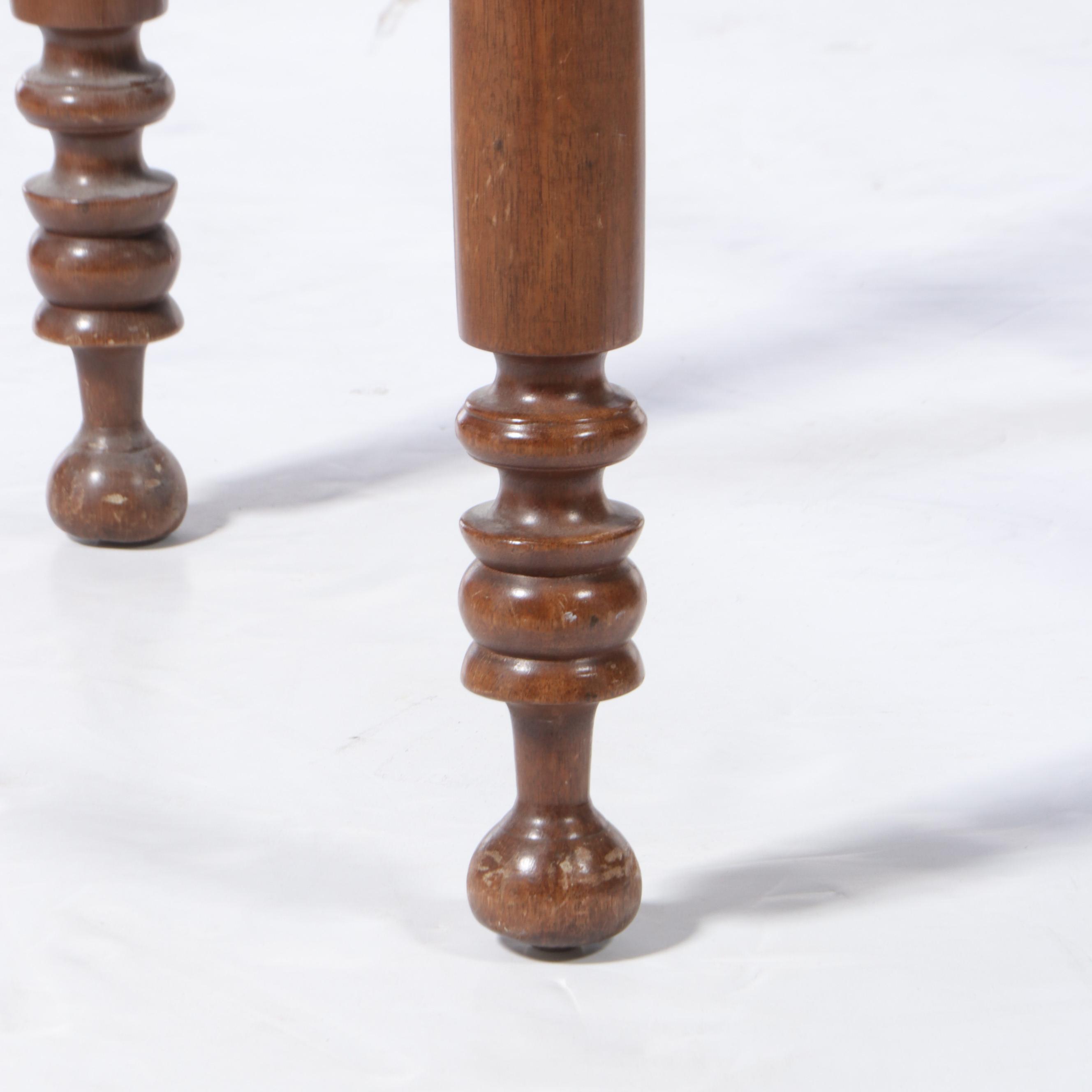 American Primitive Walnut Side Table, 19th Century