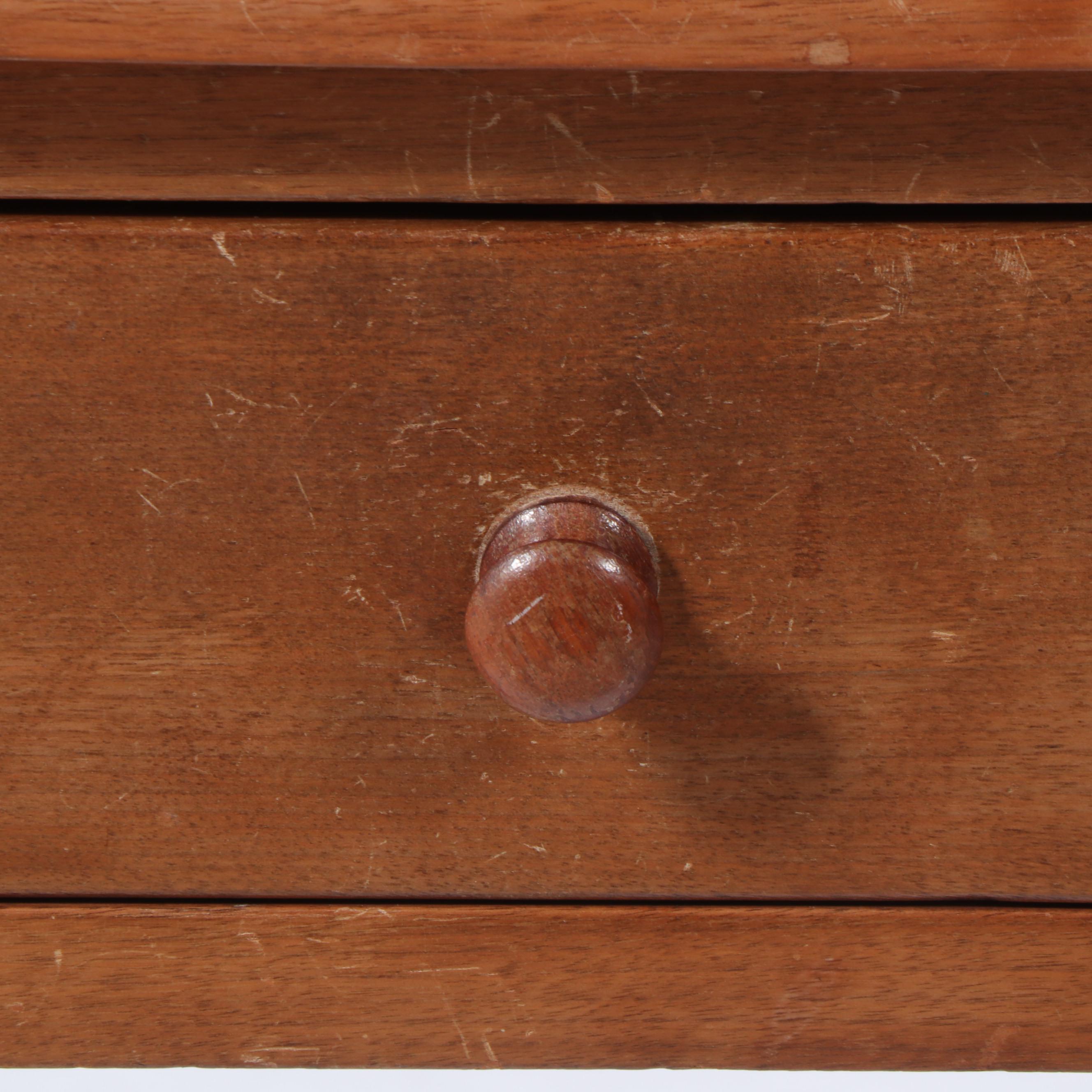 American Primitive Walnut Side Table, 19th Century
