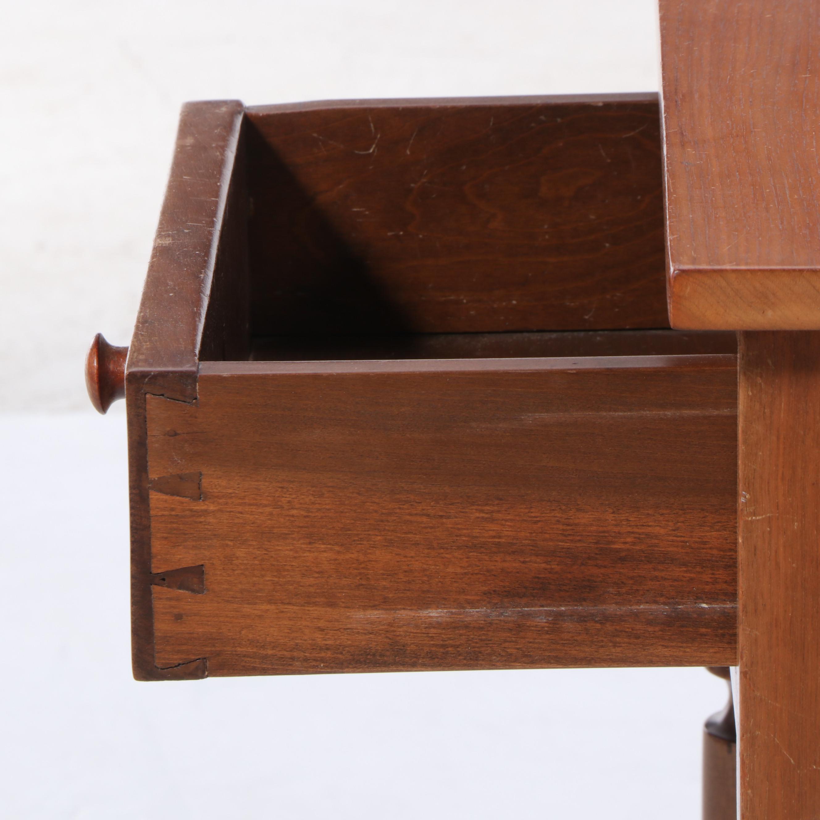 American Primitive Walnut Side Table, 19th Century
