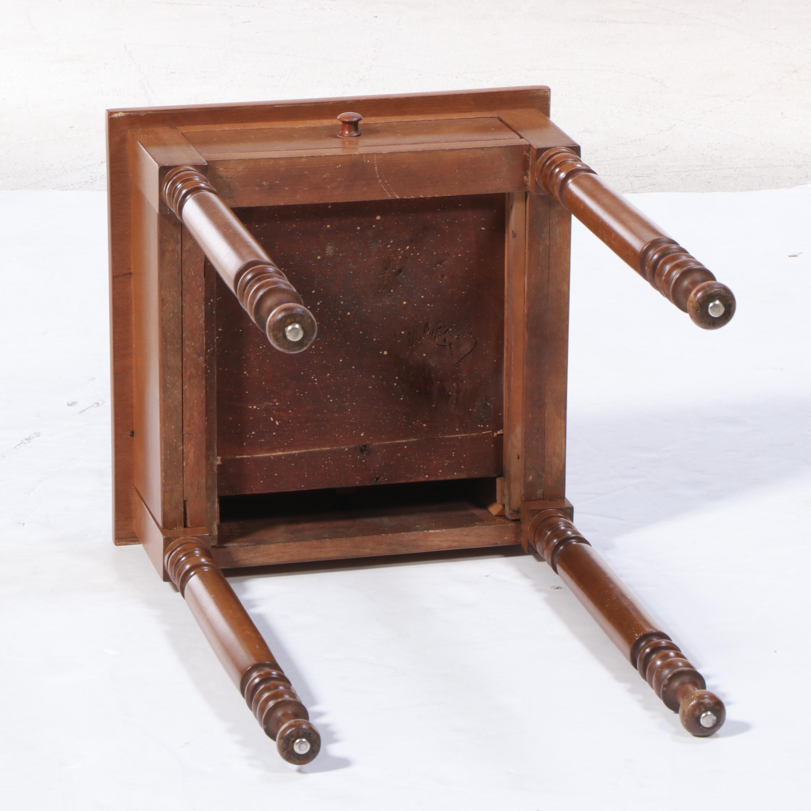 American Primitive Walnut Side Table, 19th Century