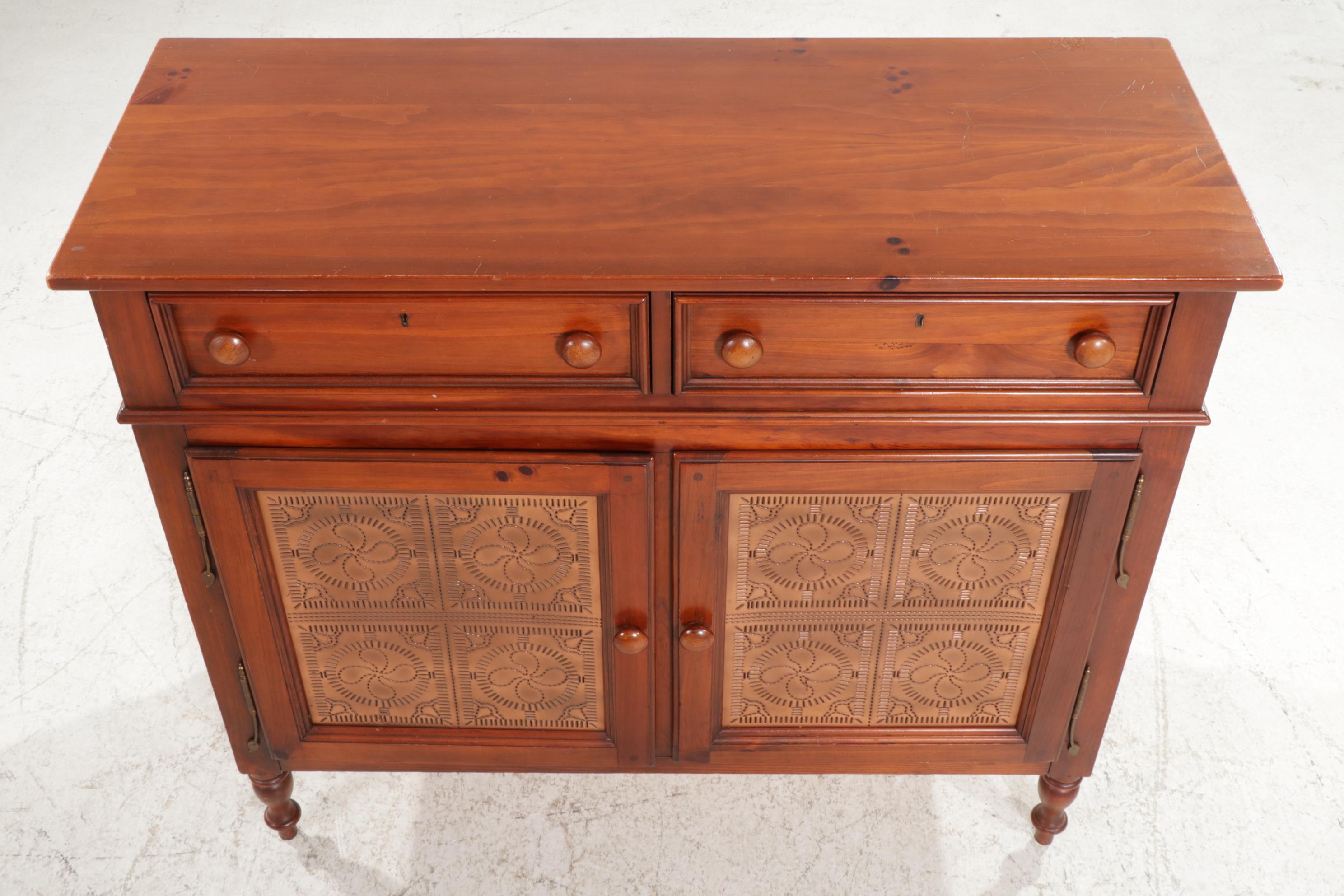 American Primitive Style Pine Pie Safe Cabinet