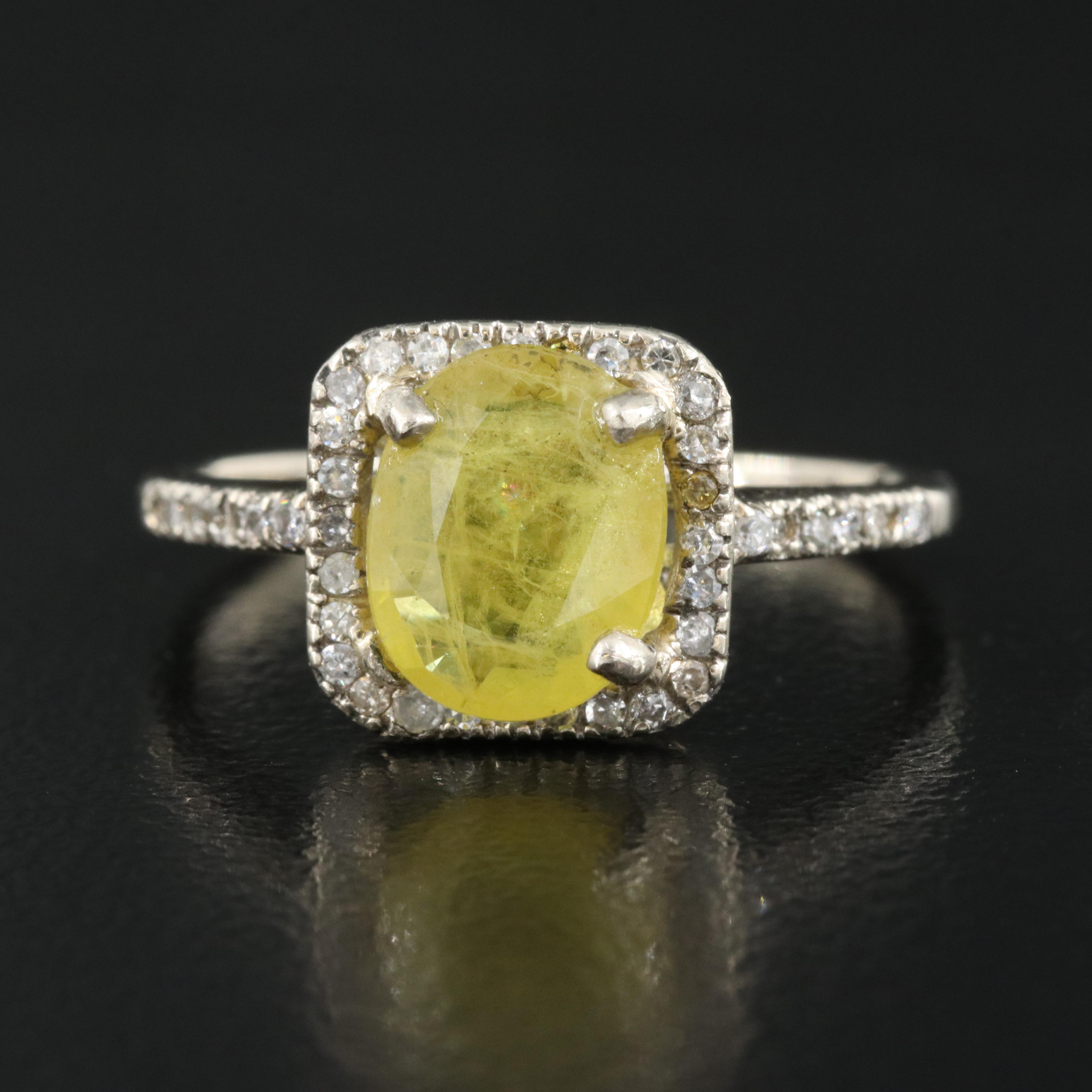 14K 1.77 CT Sapphire and Diamond Ring