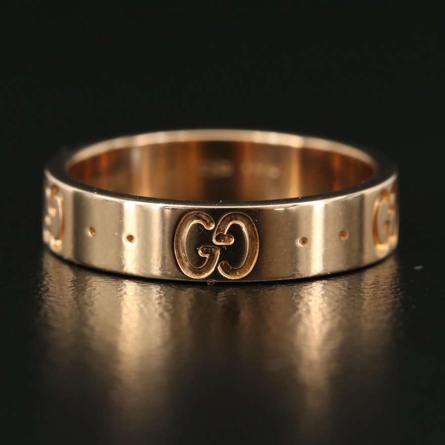 Gucci "Icon" 18K Rose Gold Band