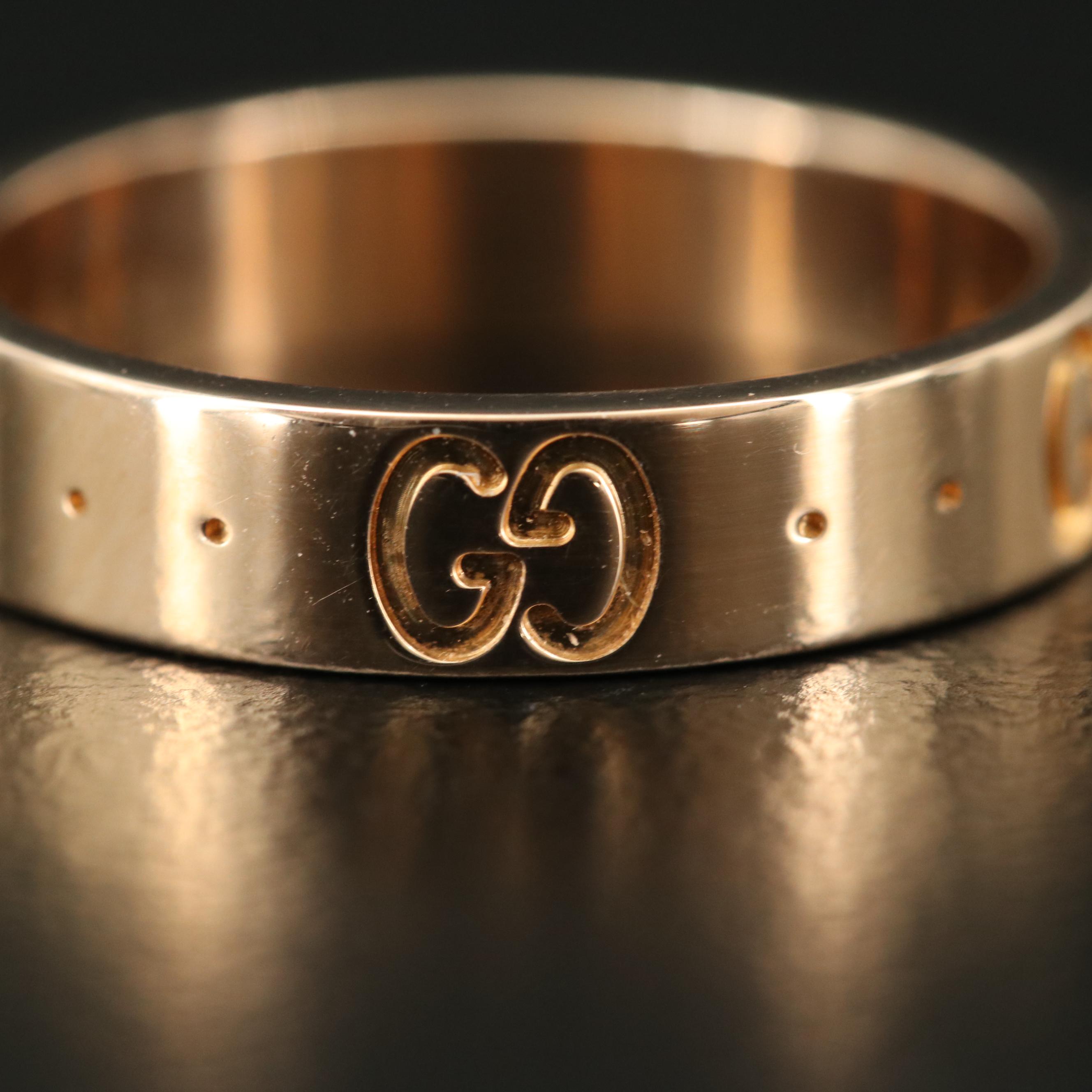 Gucci "Icon" 18K Rose Gold Band