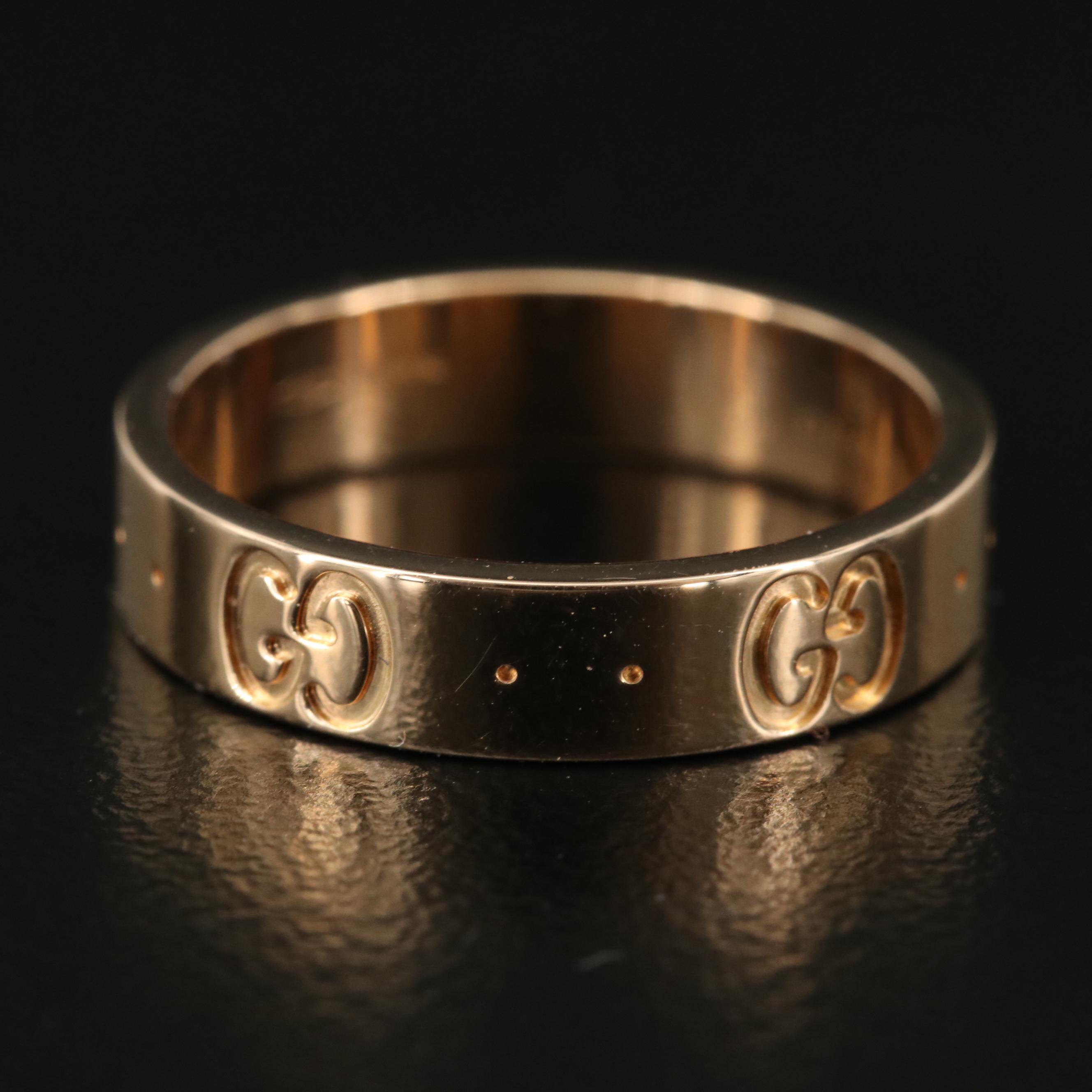 Gucci "Icon" 18K Rose Gold Band