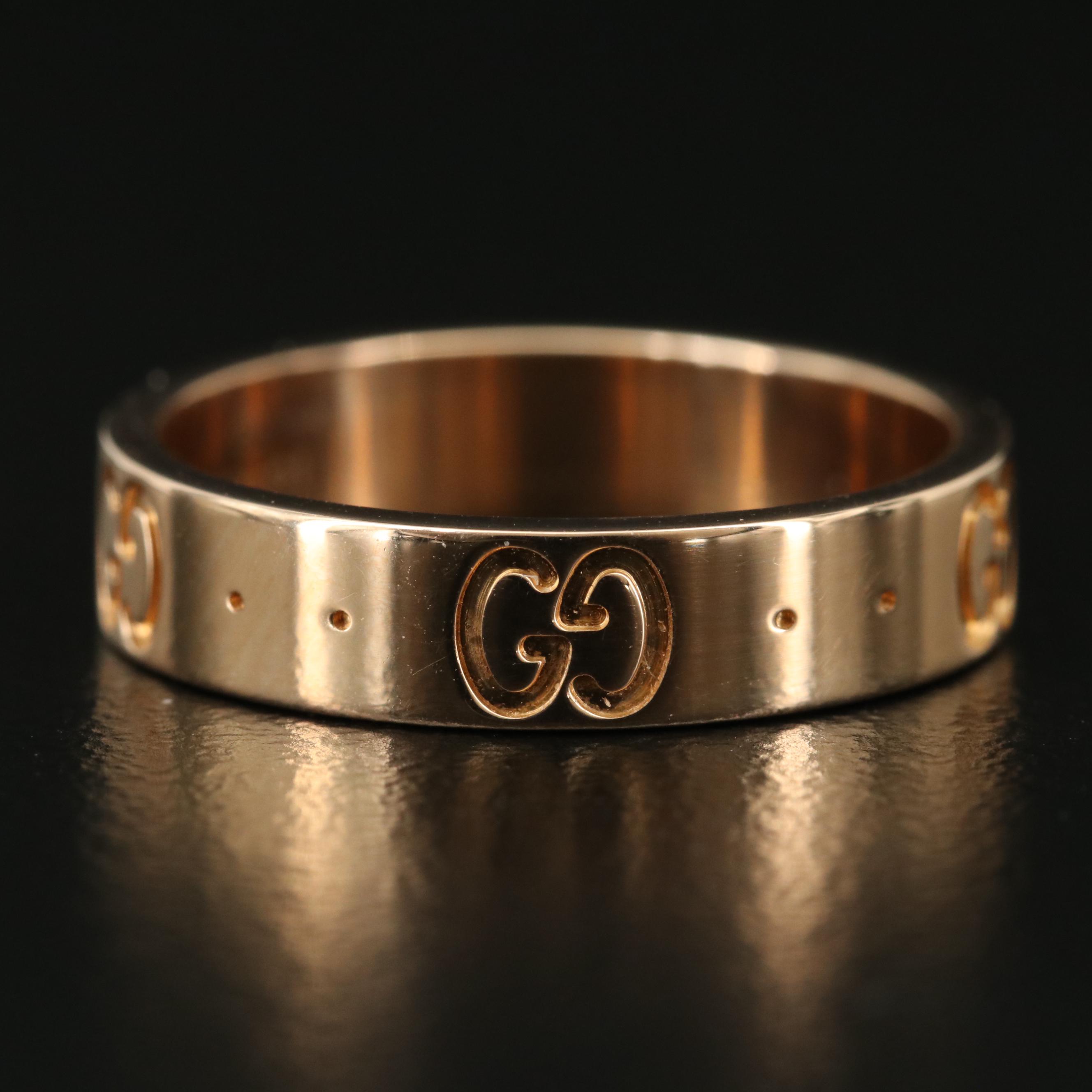 Gucci "Icon" 18K Rose Gold Band