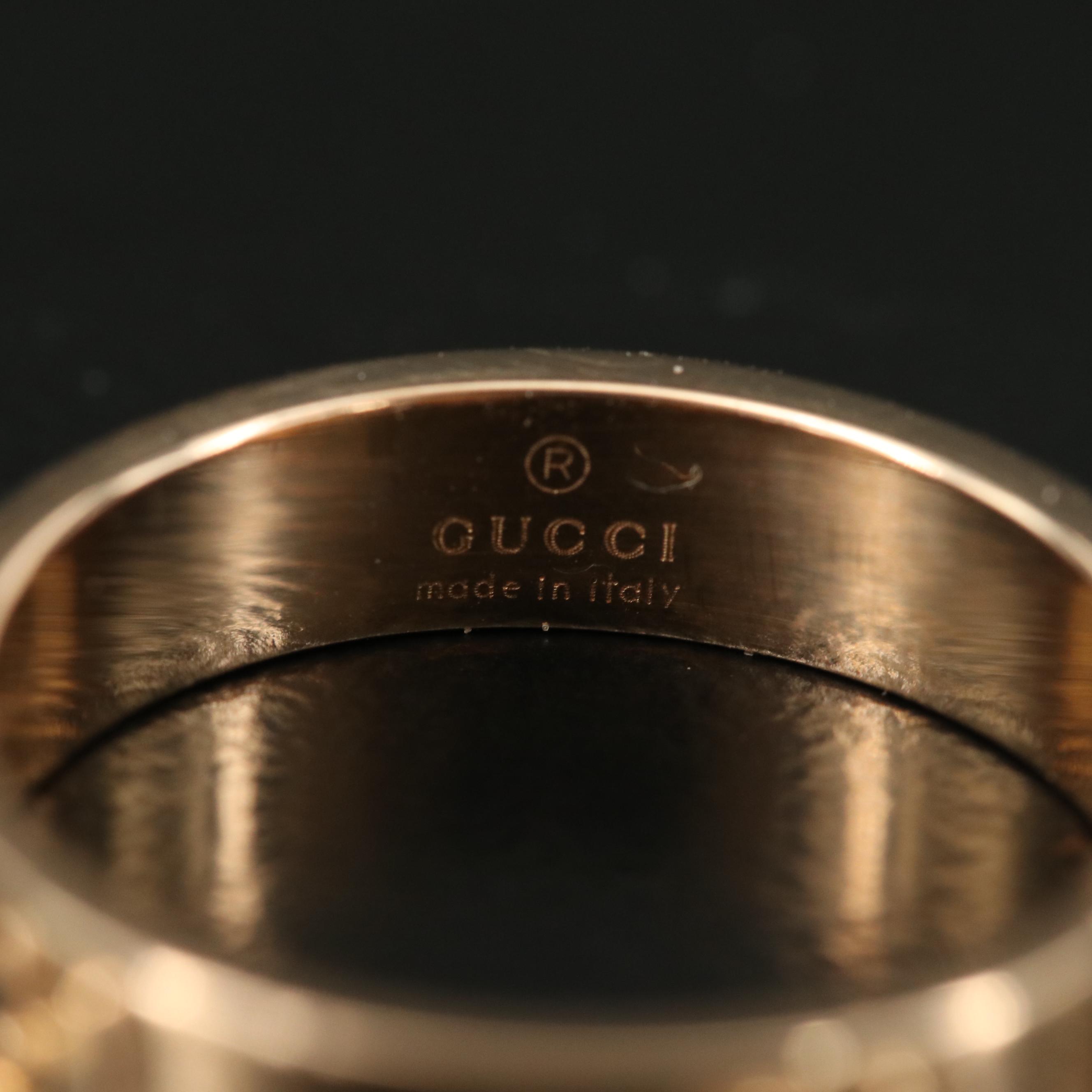 Gucci "Icon" 18K Rose Gold Band