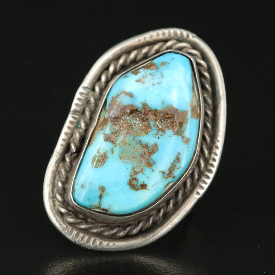 Southwestern Sterling Turquoise Ring