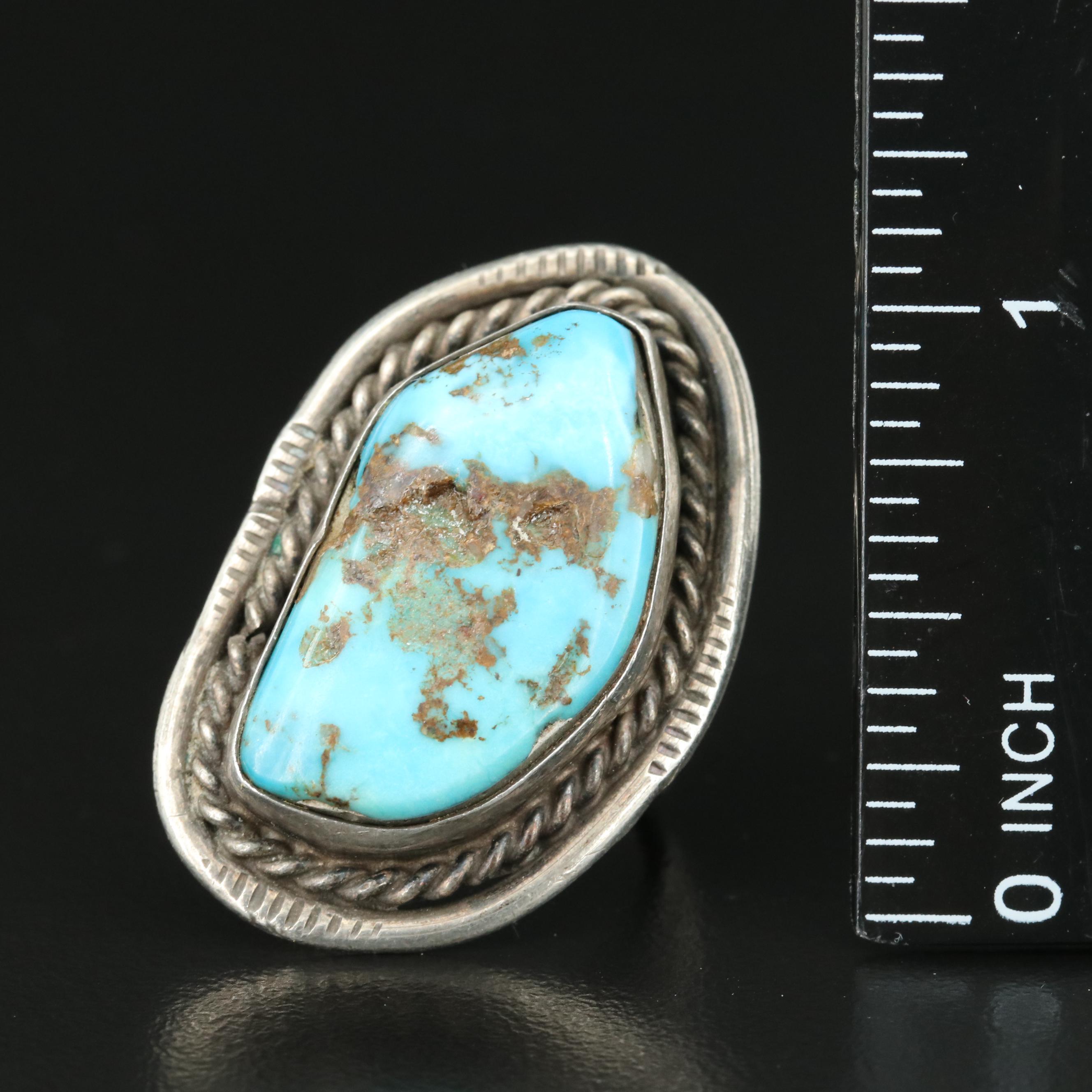Southwestern Sterling Turquoise Ring