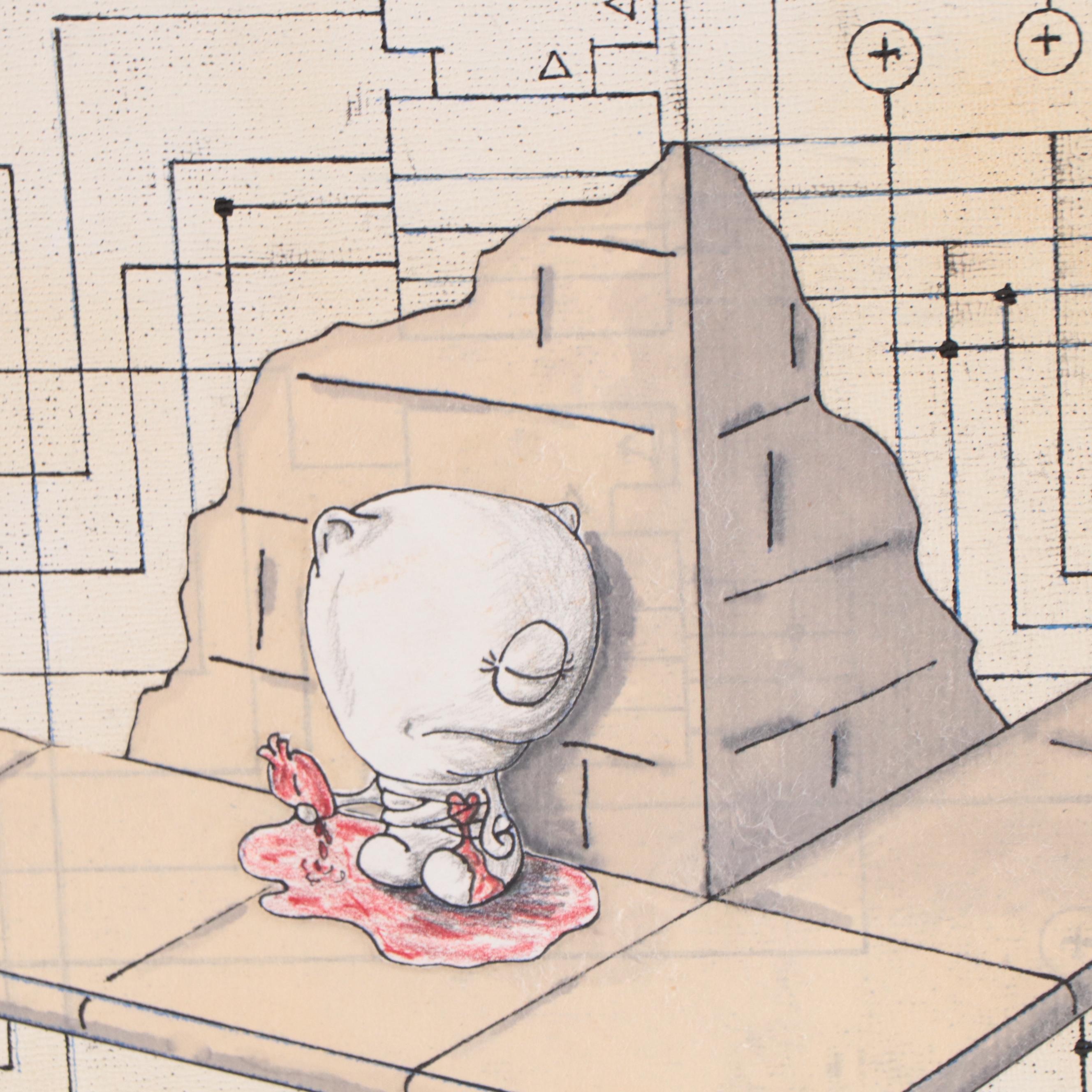 Ryan Nelson Mixed Media Painting "I Waited," 2011