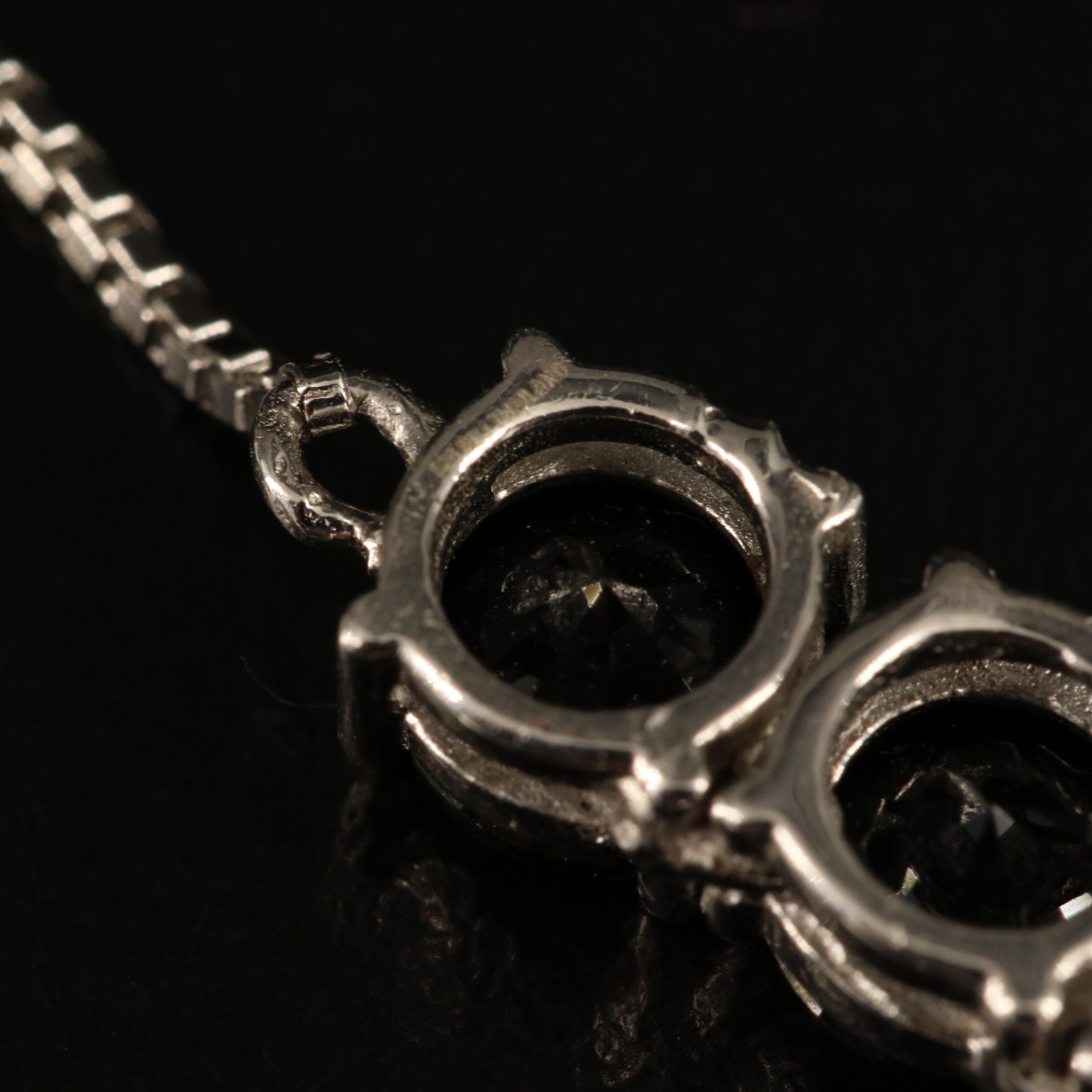 Sterling Black Spinel Bolo Necklace