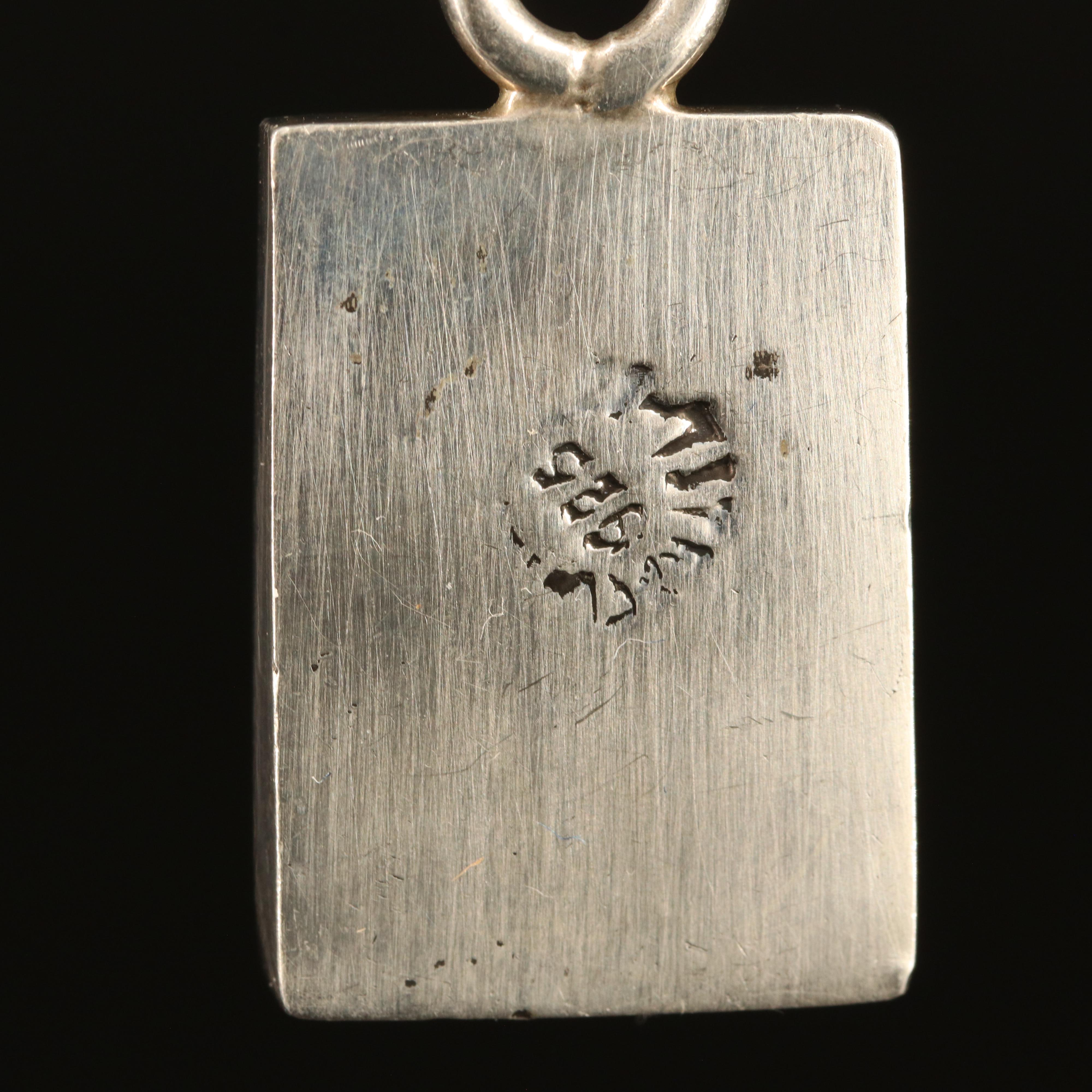 Sterling Sodalite and Faux Gemstone Inlay Pendant