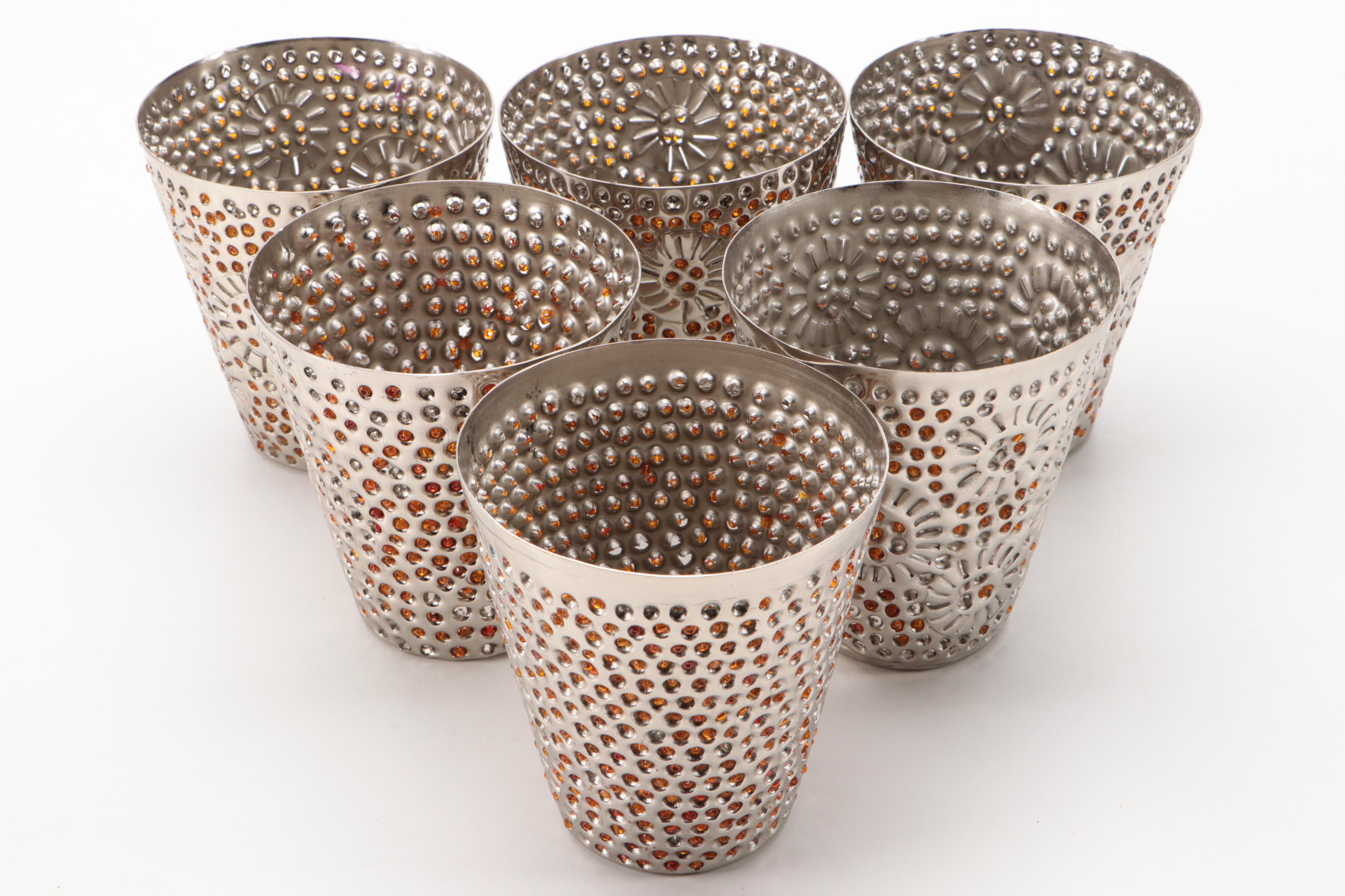 Alligator Wall Hook with Collection of Pink and Silver Table Décor