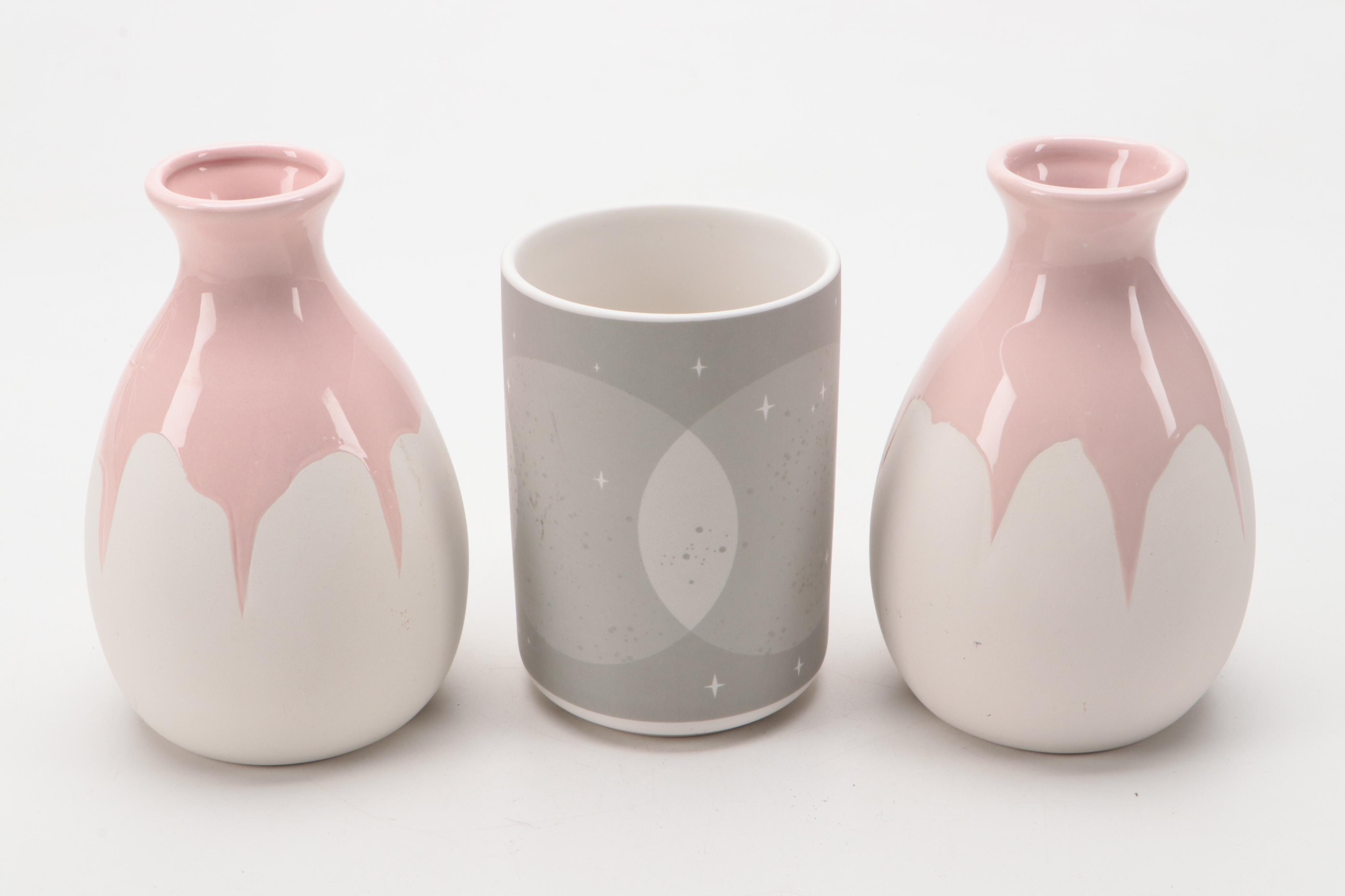 Alligator Wall Hook with Collection of Pink and Silver Table Décor