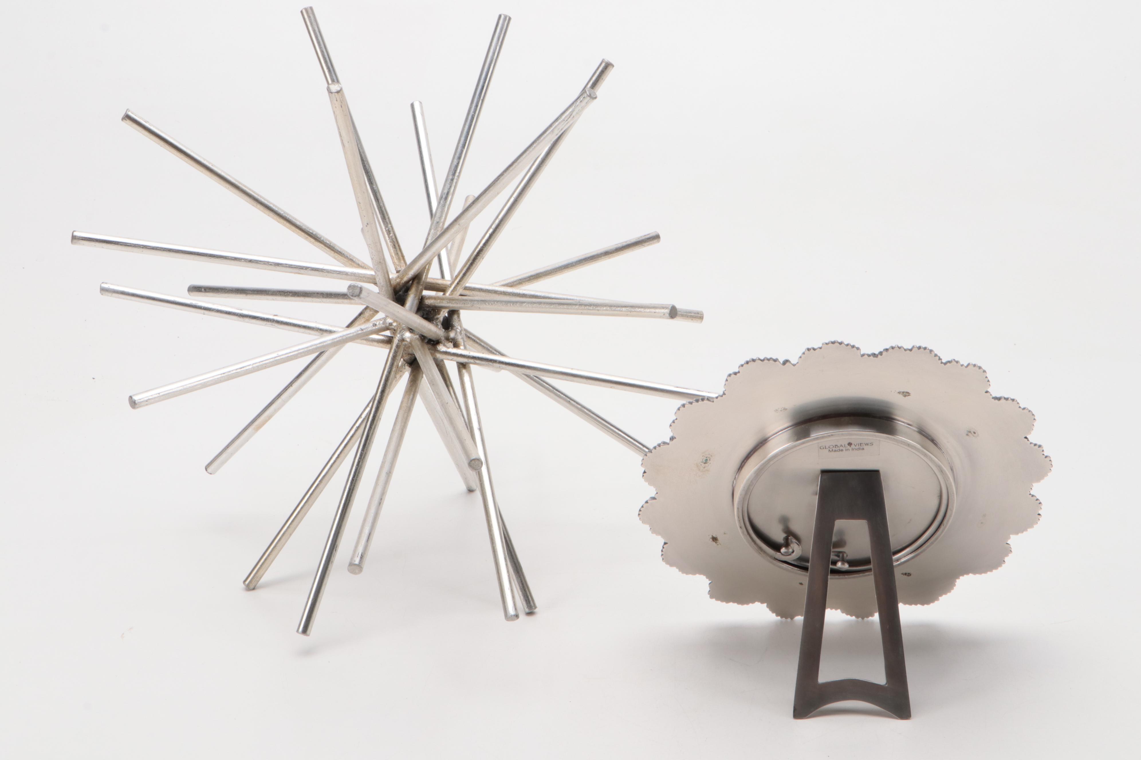 Alligator Wall Hook with Collection of Pink and Silver Table Décor