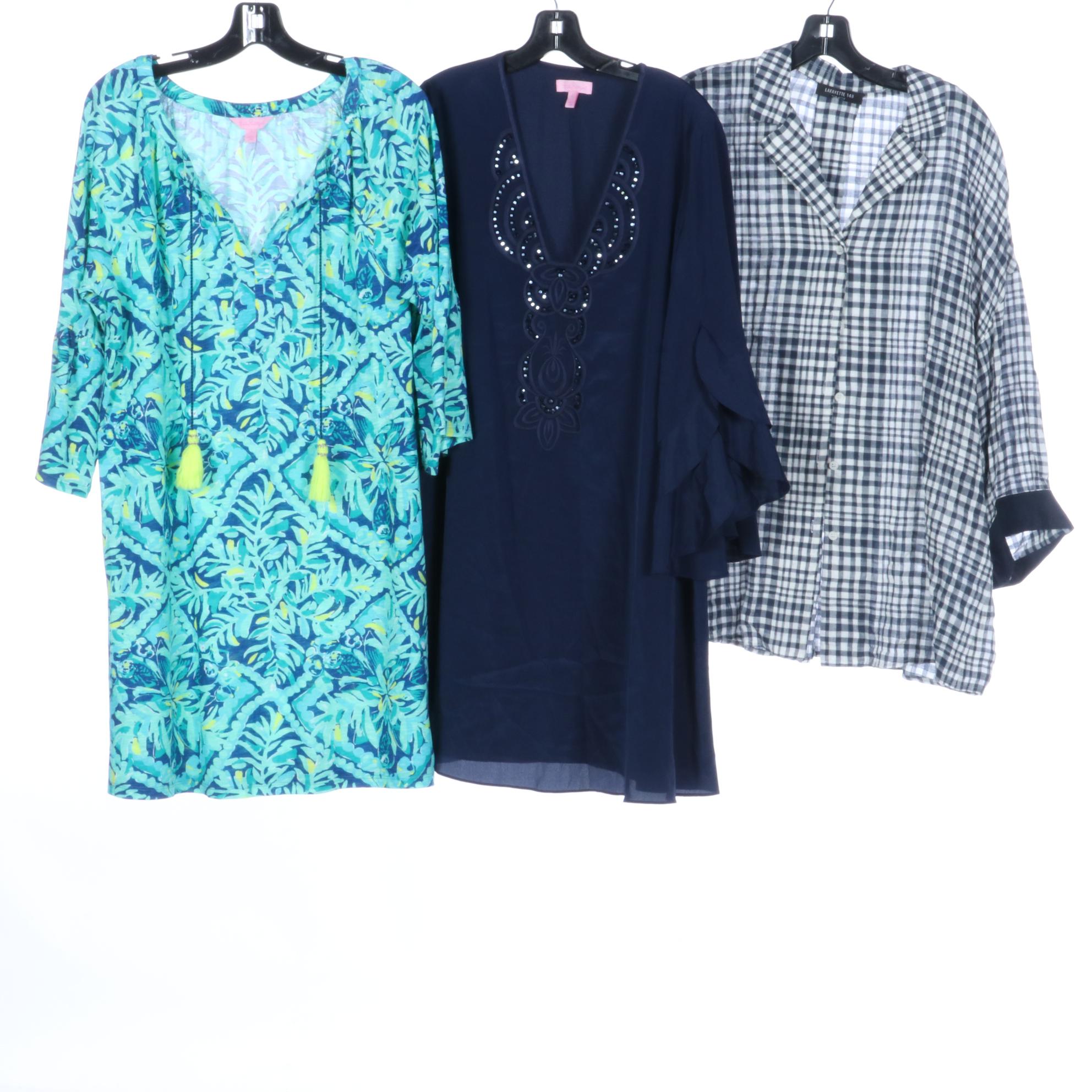 Lily Pulitzer Lace Top, Silk Beaded Dress, Del Lago Tunic, and More