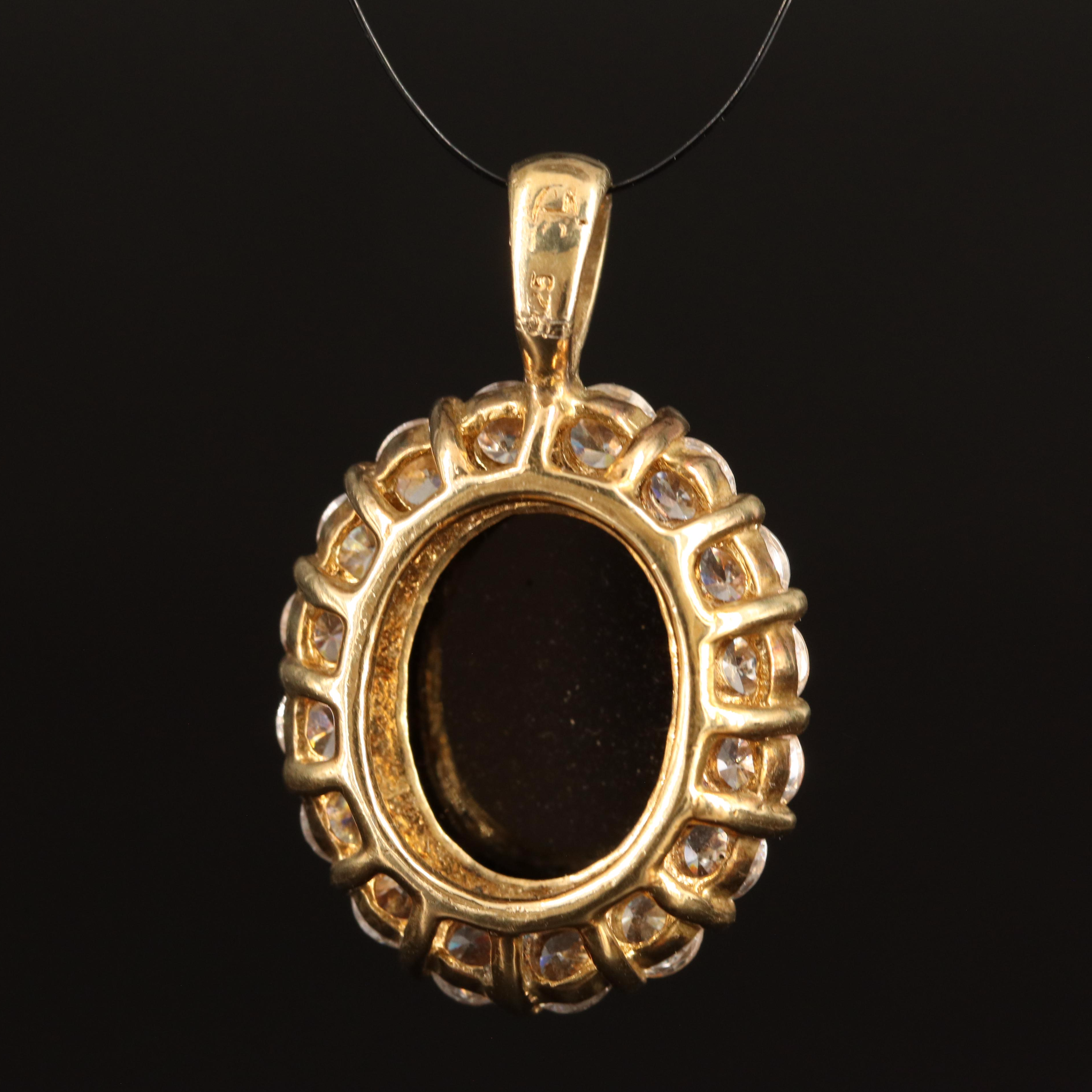 Sterling Opal Triplet and Cubic Zirconia Pendant