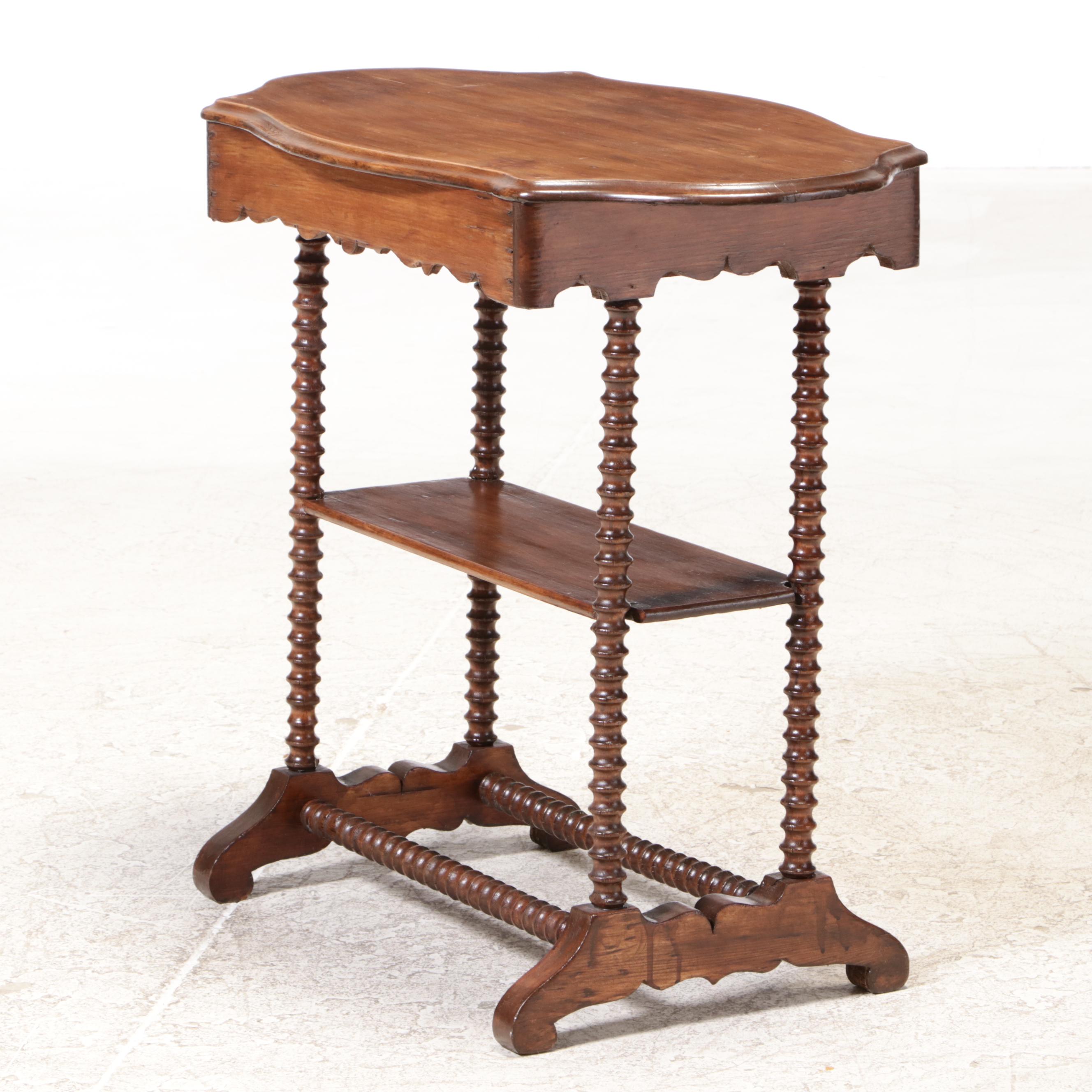 Victorian Spool-Turned Work Table, Late 19th Century