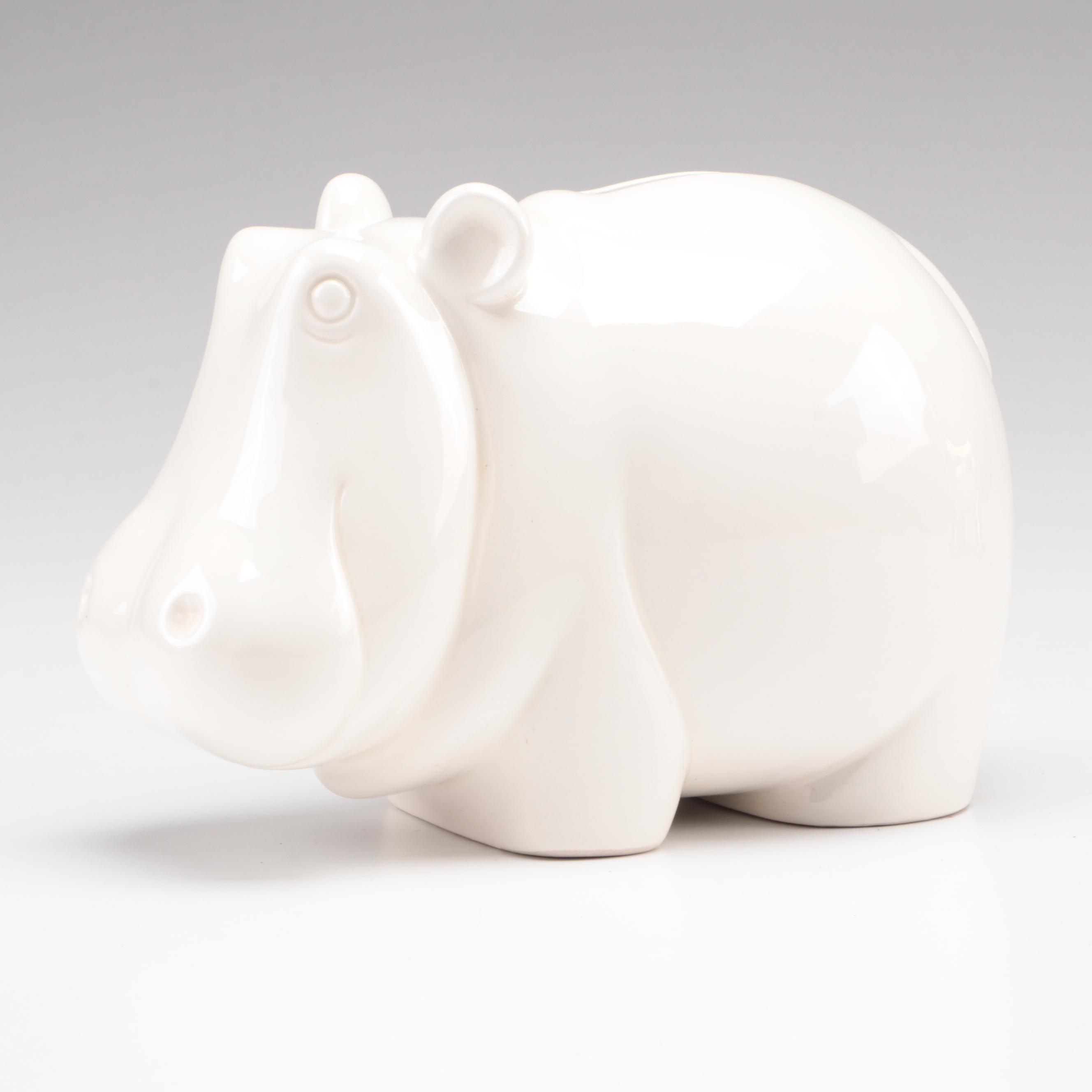 Tiffany & Co. Hippo Bank Coin Bank with Other Contemporary Coin Banks