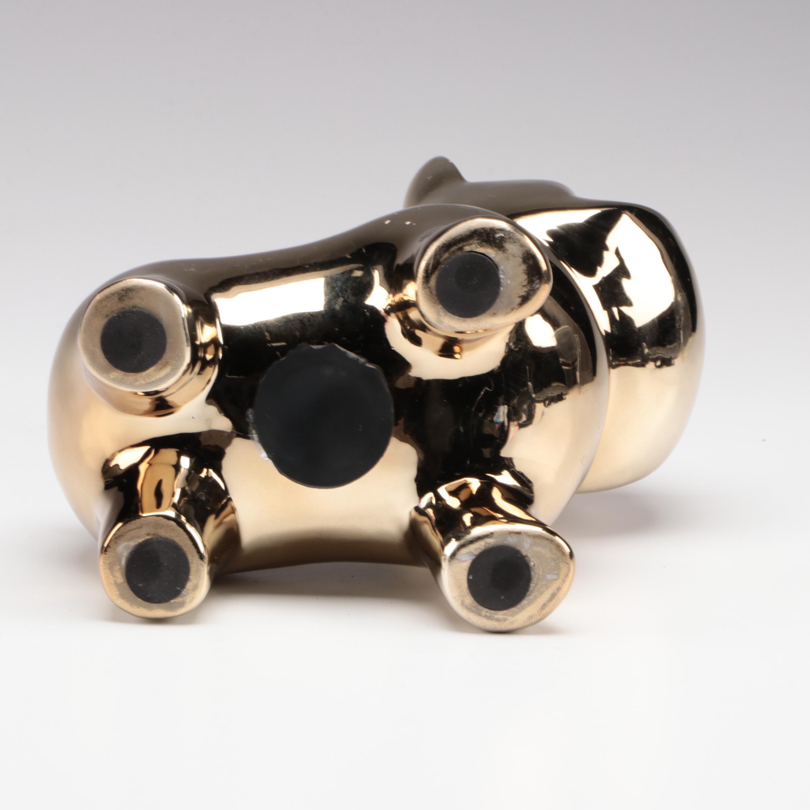 Tiffany & Co. Hippo Bank Coin Bank with Other Contemporary Coin Banks