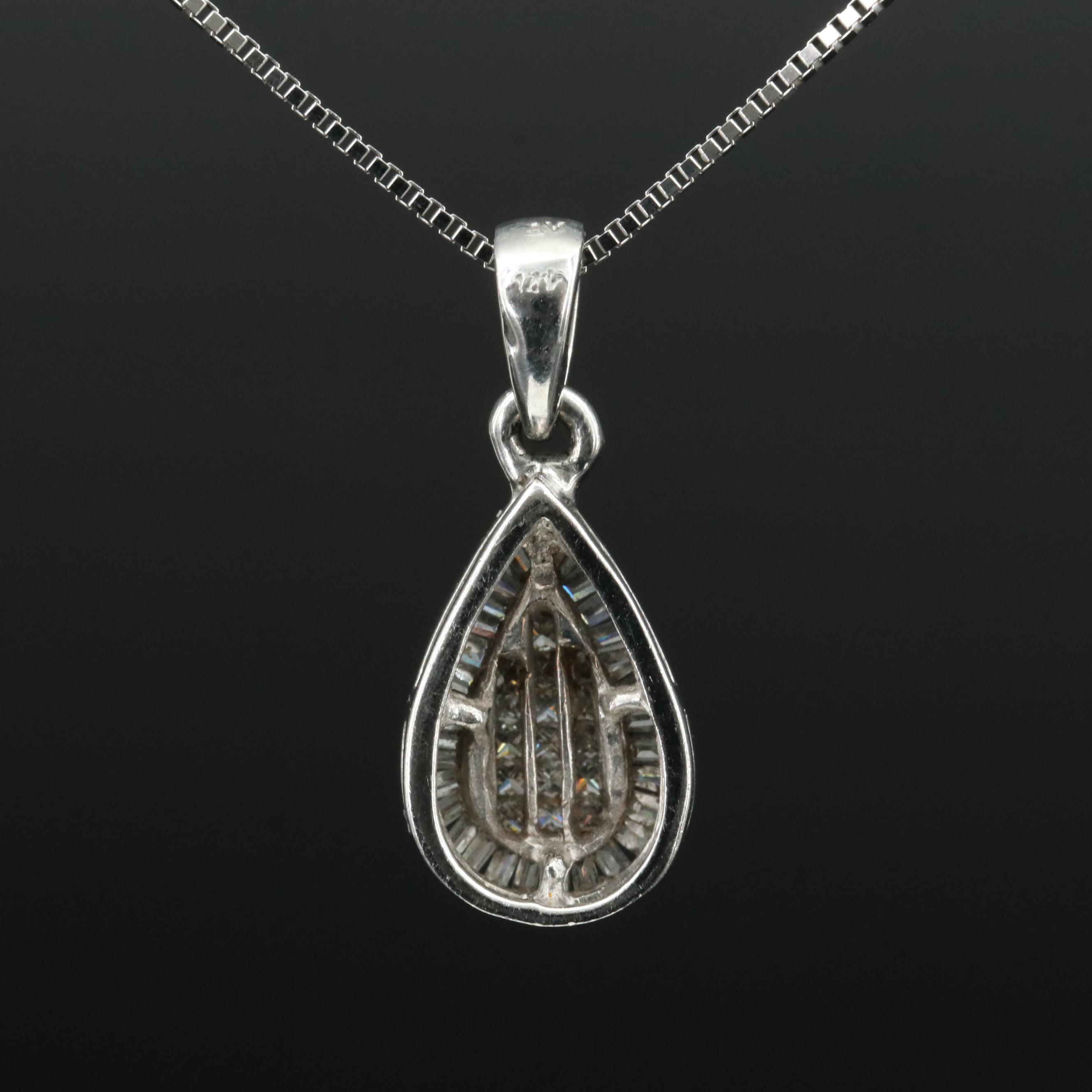 14K 0.51 CTW Diamond Teardrop Pendant Necklace