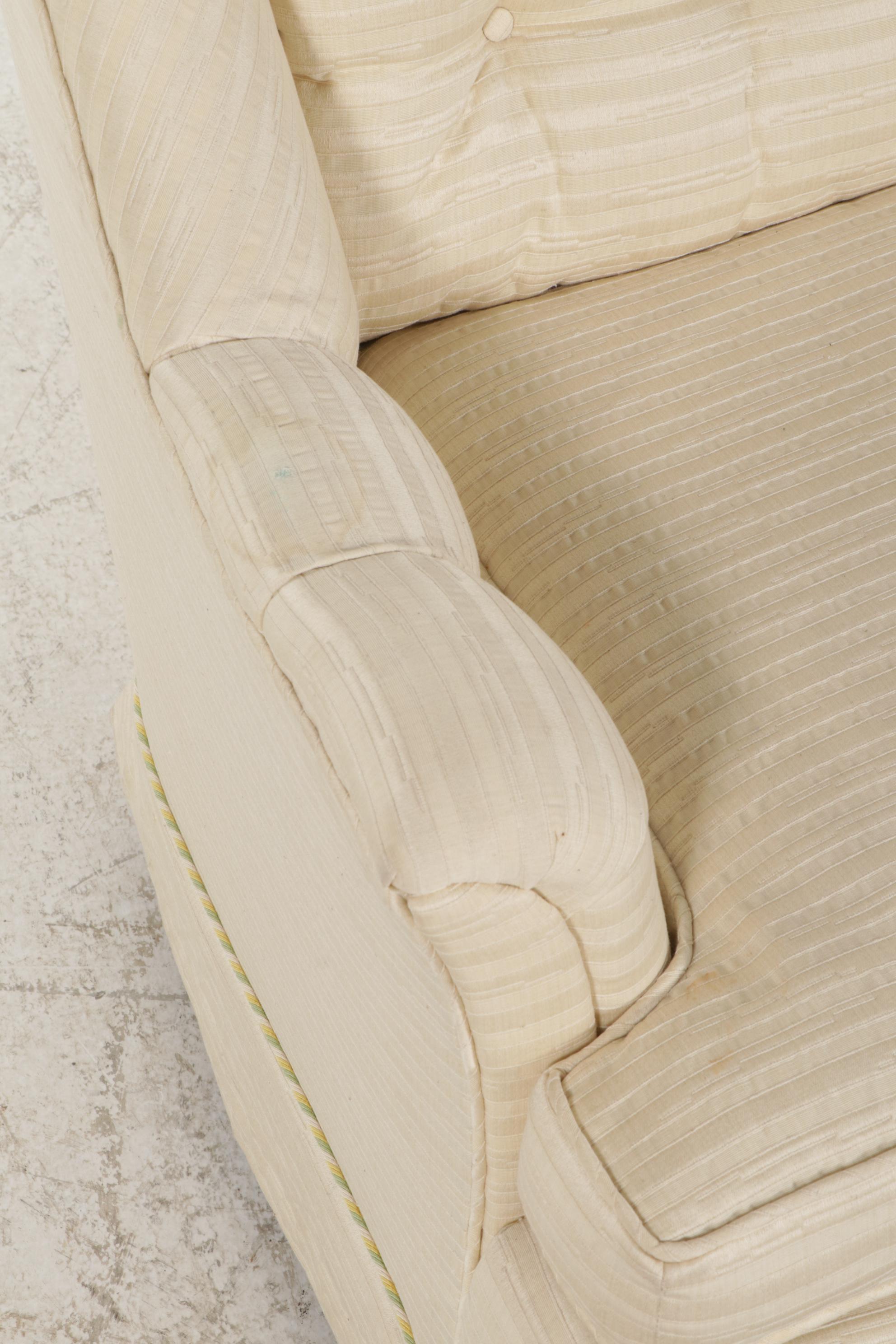 Custom-Upholstered Loveseat Sofa, Mid to Late 20th Century