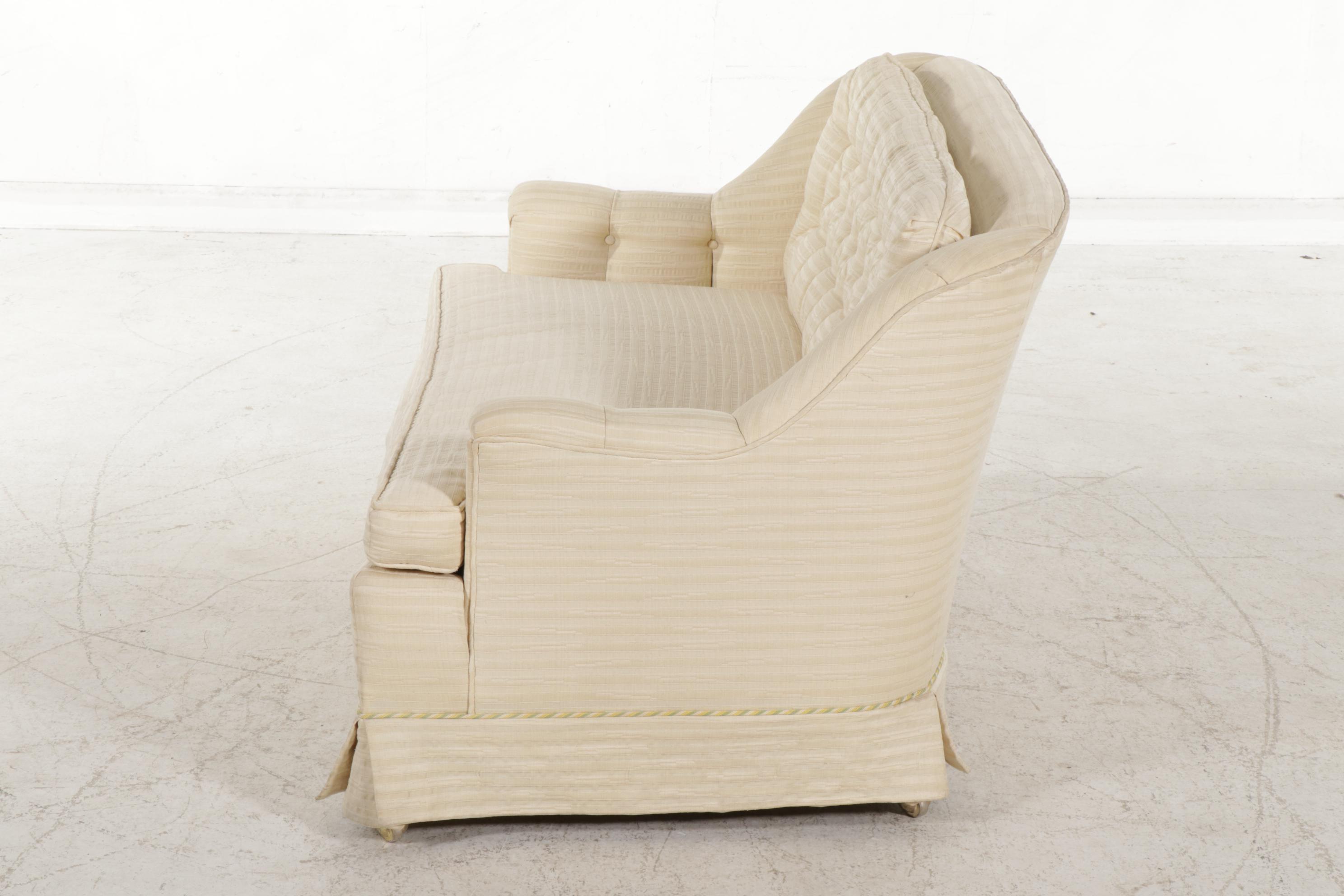 Custom-Upholstered Loveseat Sofa, Mid to Late 20th Century