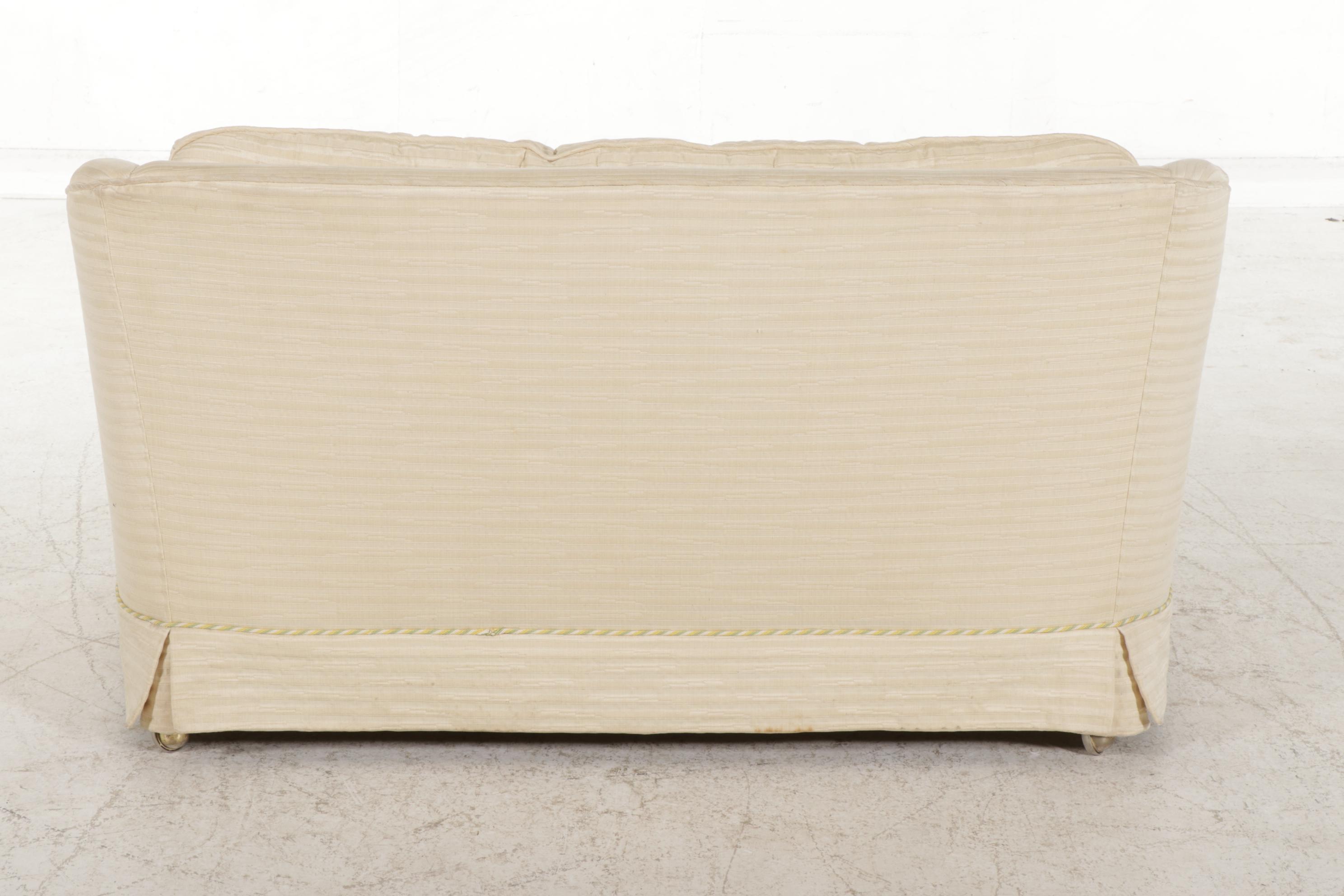 Custom-Upholstered Loveseat Sofa, Mid to Late 20th Century
