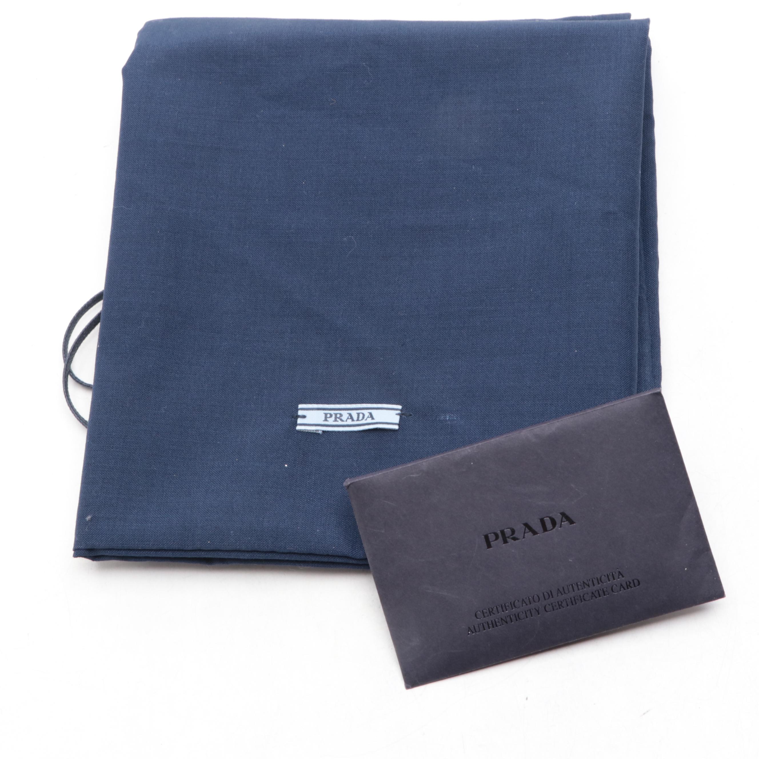 Prada Madras Clutch in Black and Silver Woven Leather with Box