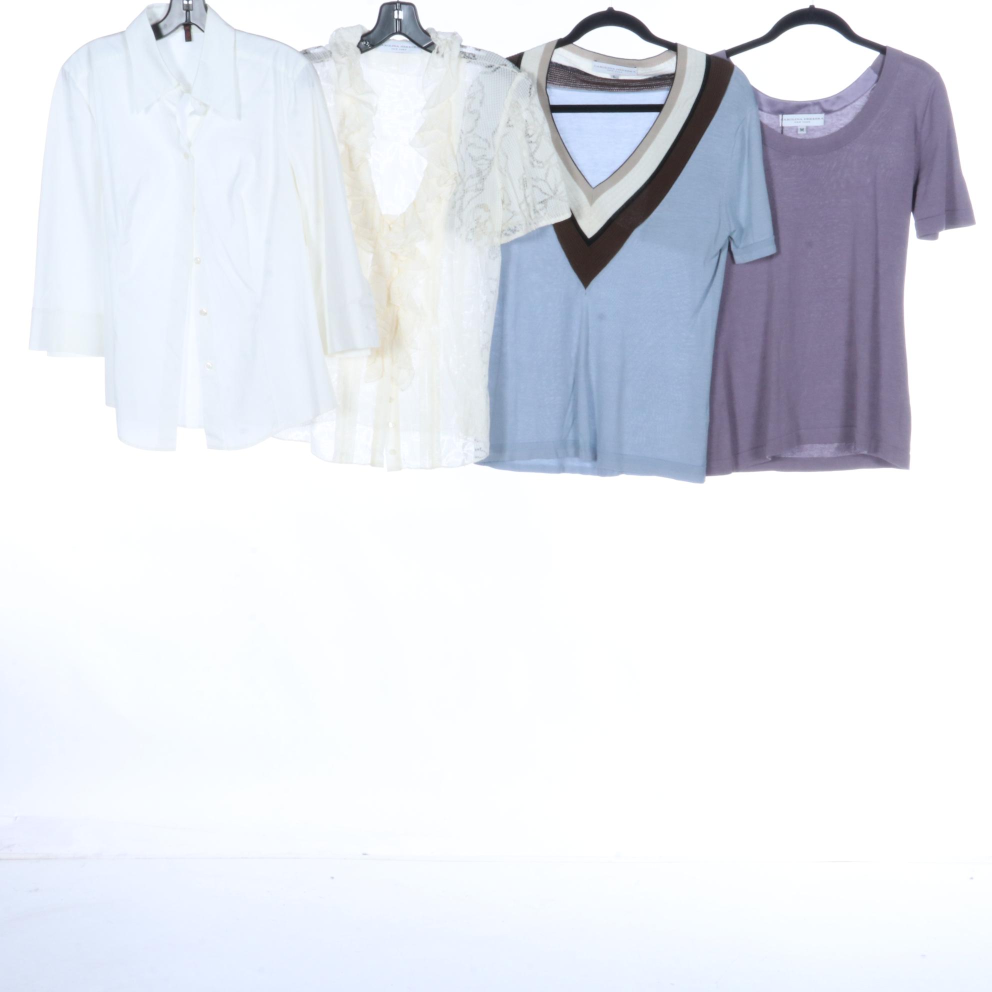 Escada Blouses and Knit Tops with Carolina Herrera Ruffle Blouse and Knit Tops