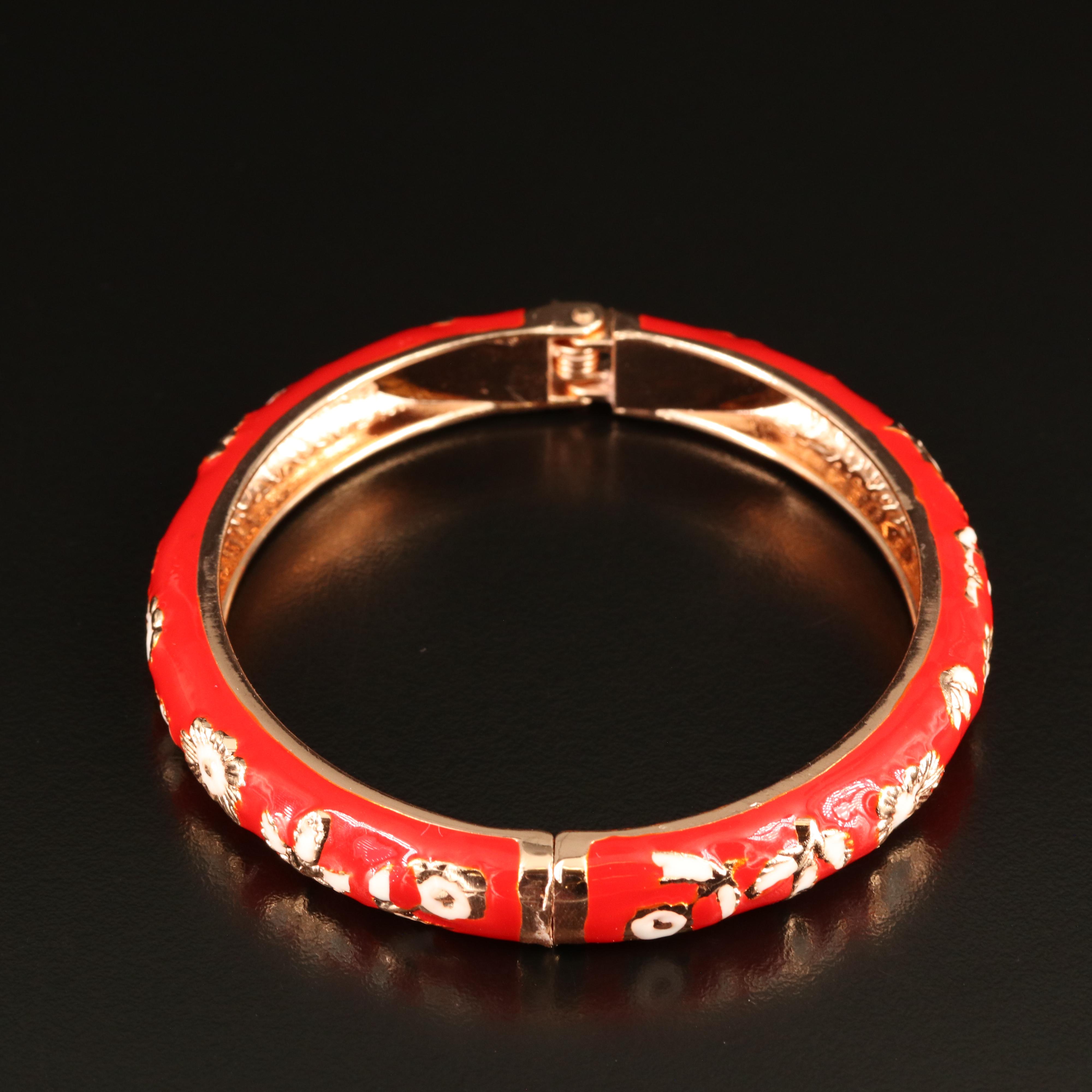Jiu Long Xing Featured in Enamel and Rhinestone Bangle Collection