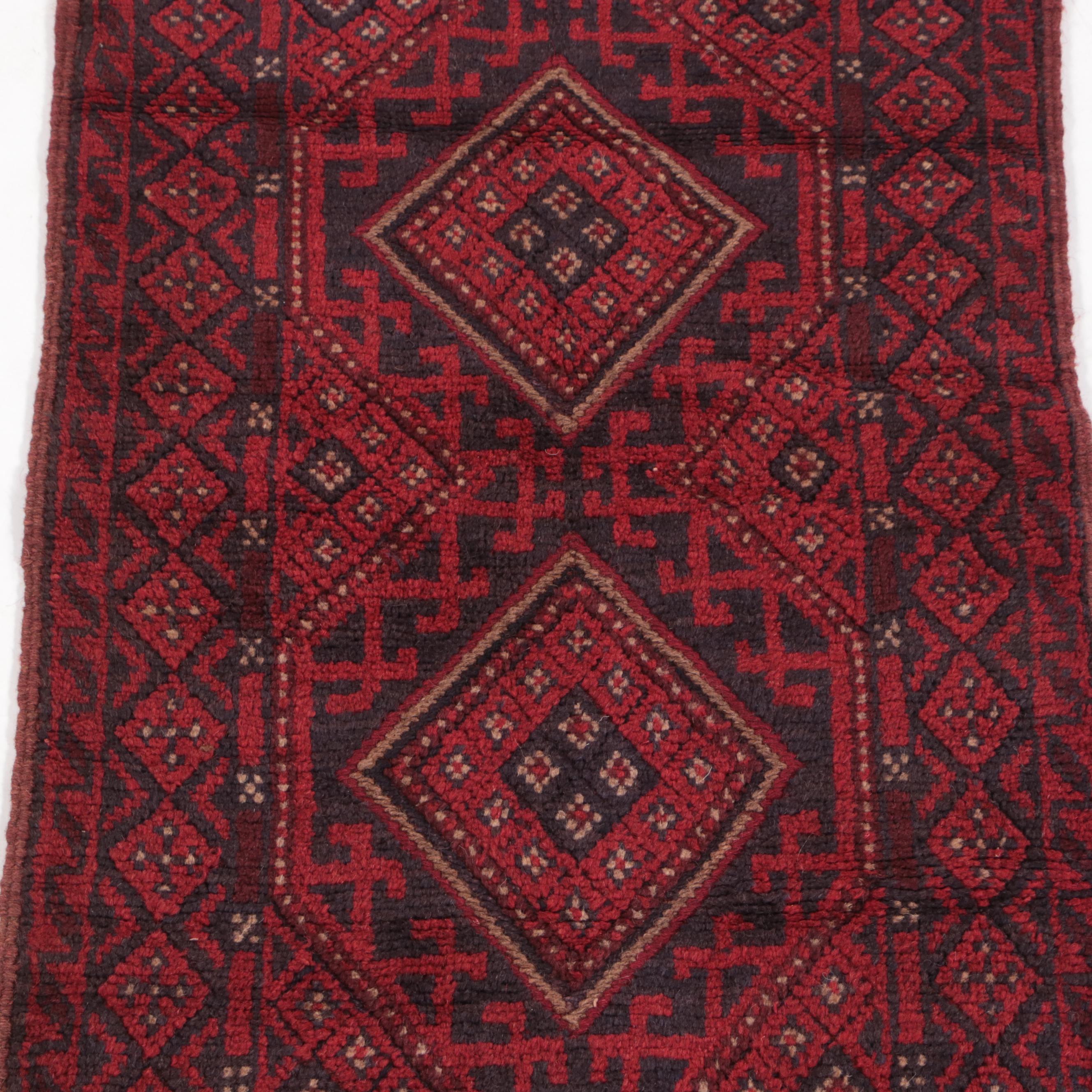 1'11 x 8'5 Handwoven Afghan Baluch Mixed Technique Carpet Runner