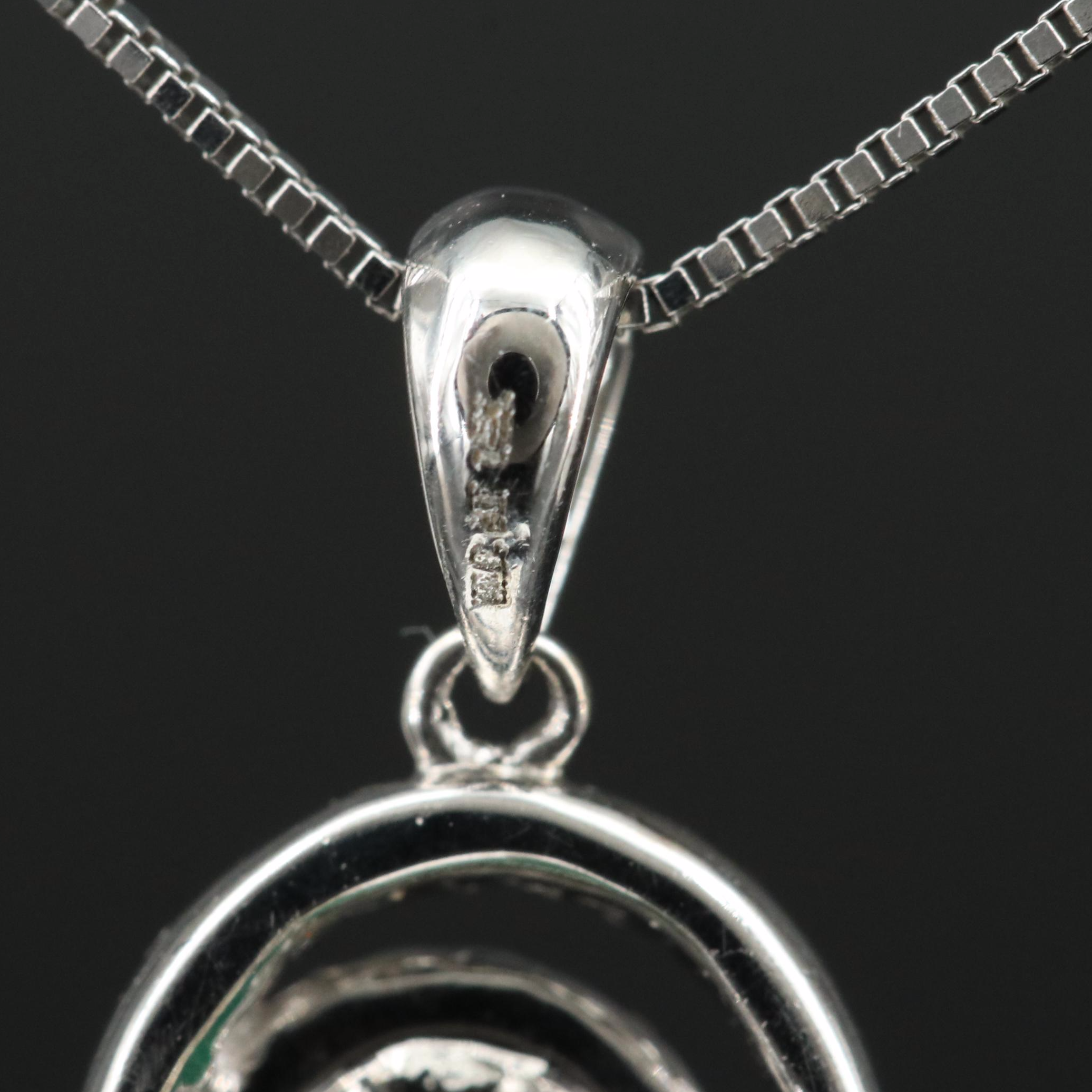 14K Emerald and Diamond Pendant Necklace