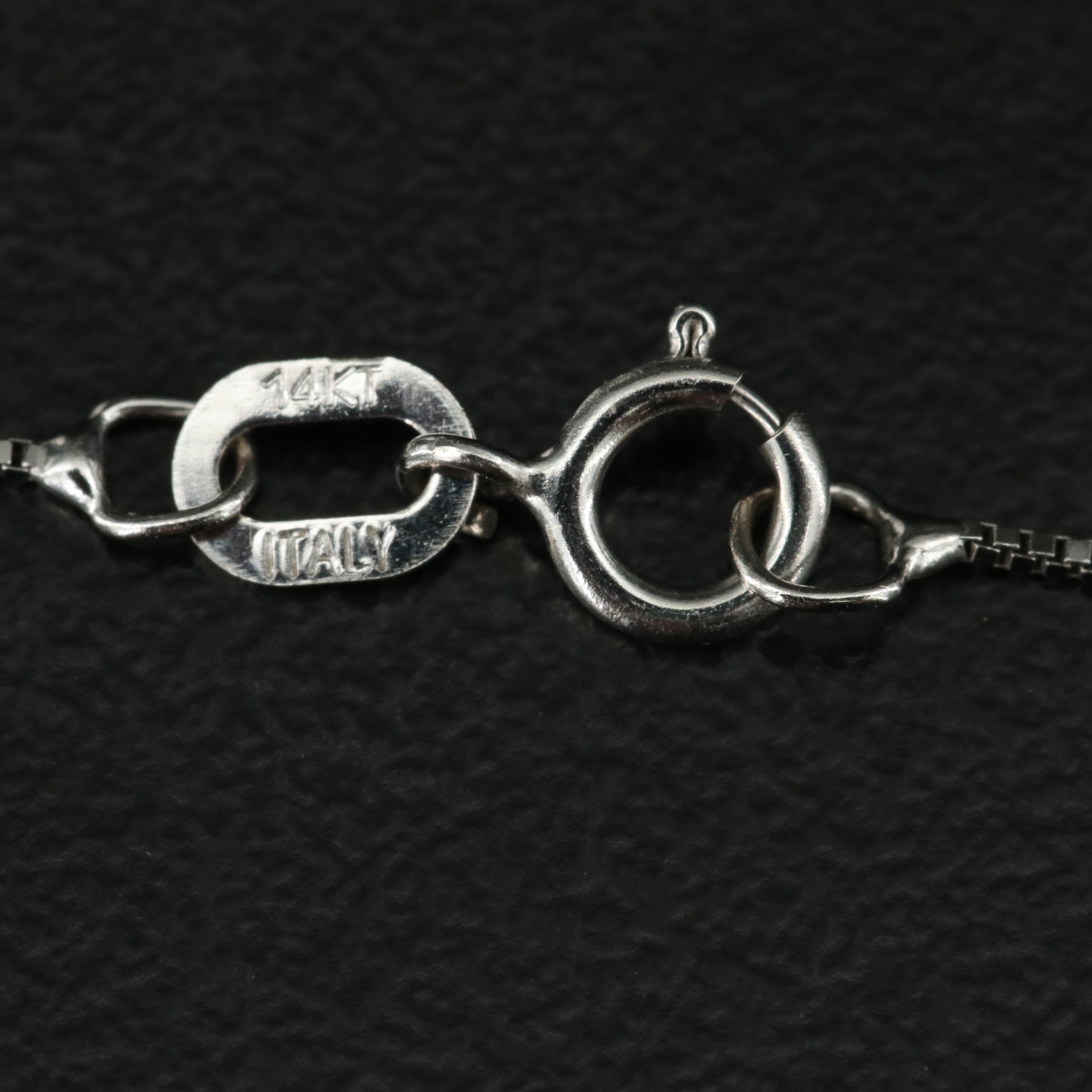 14K Emerald and Diamond Pendant Necklace