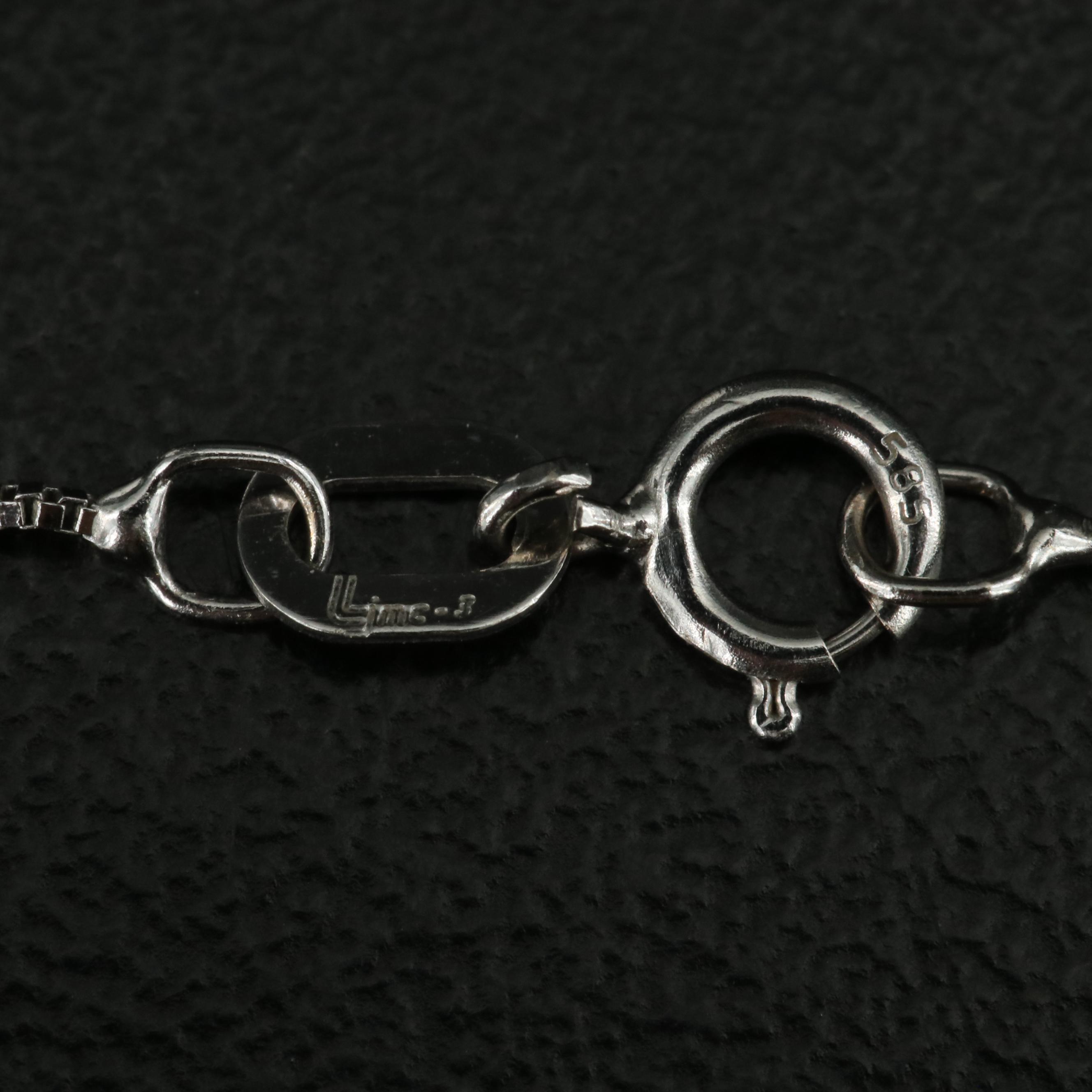 14K Emerald and Diamond Pendant Necklace