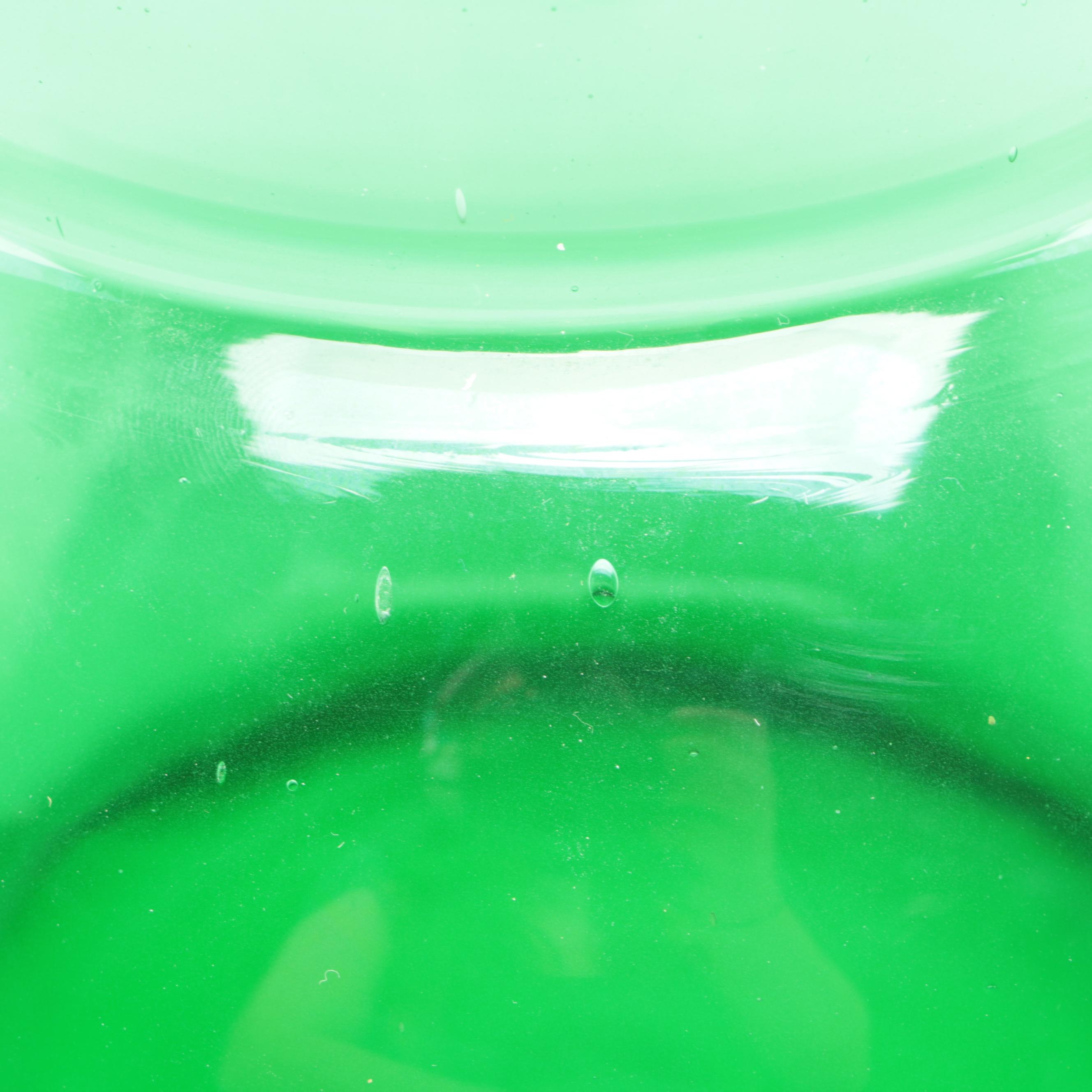 Mid Century Modern Green Blown Glass Vase with Pitchers