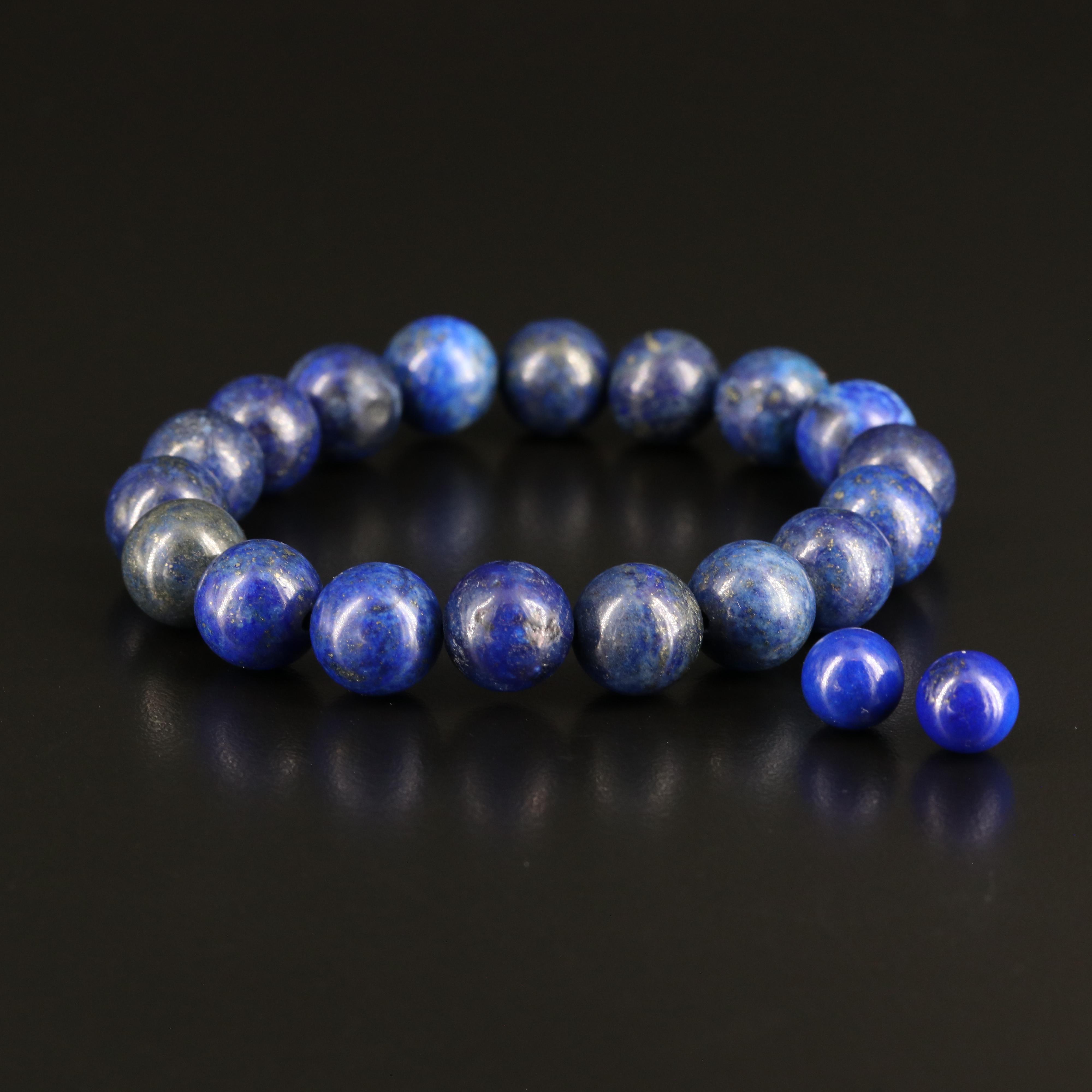 Lapis Lazuli Bracelet and 14K Stud Earrings