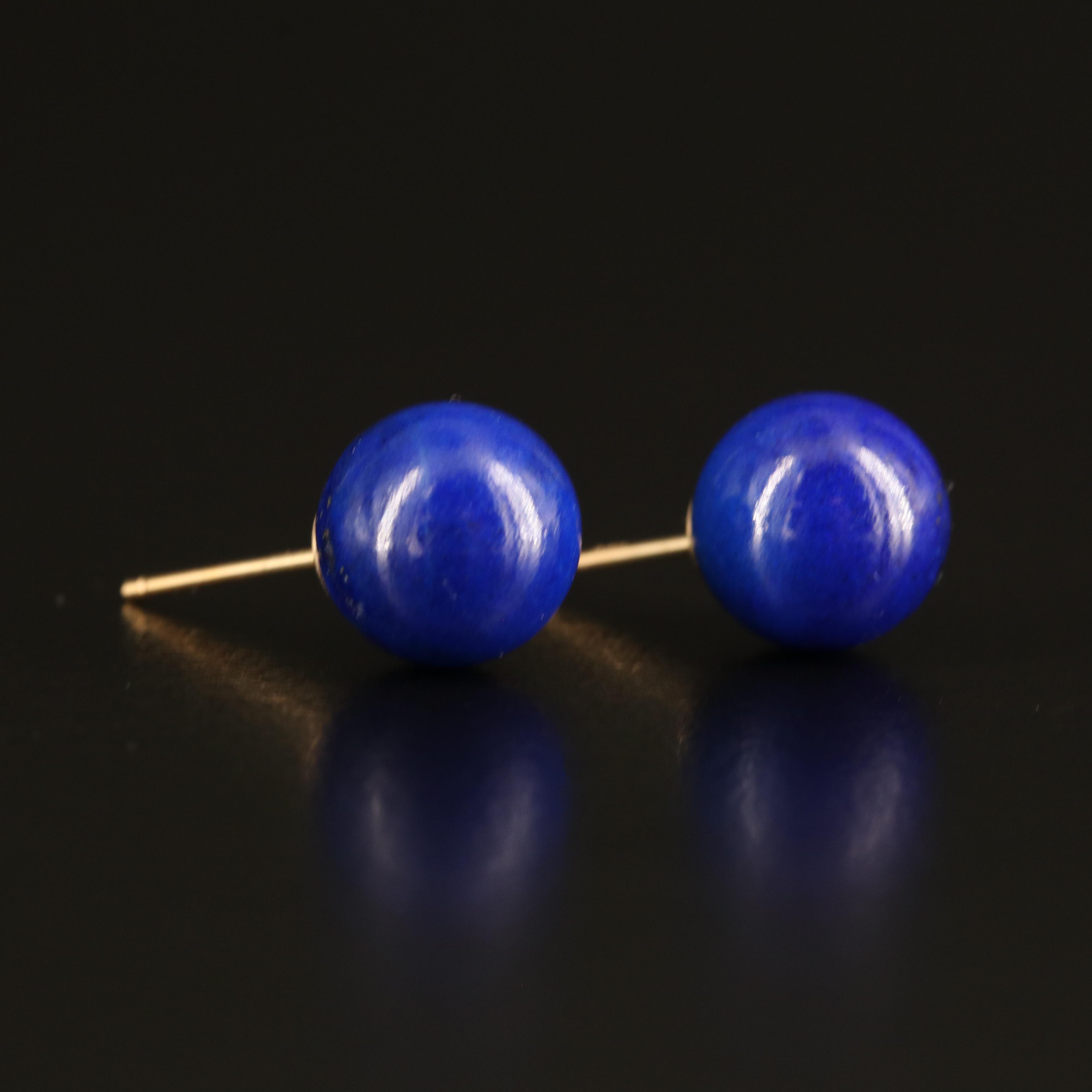 Lapis Lazuli Bracelet and 14K Stud Earrings